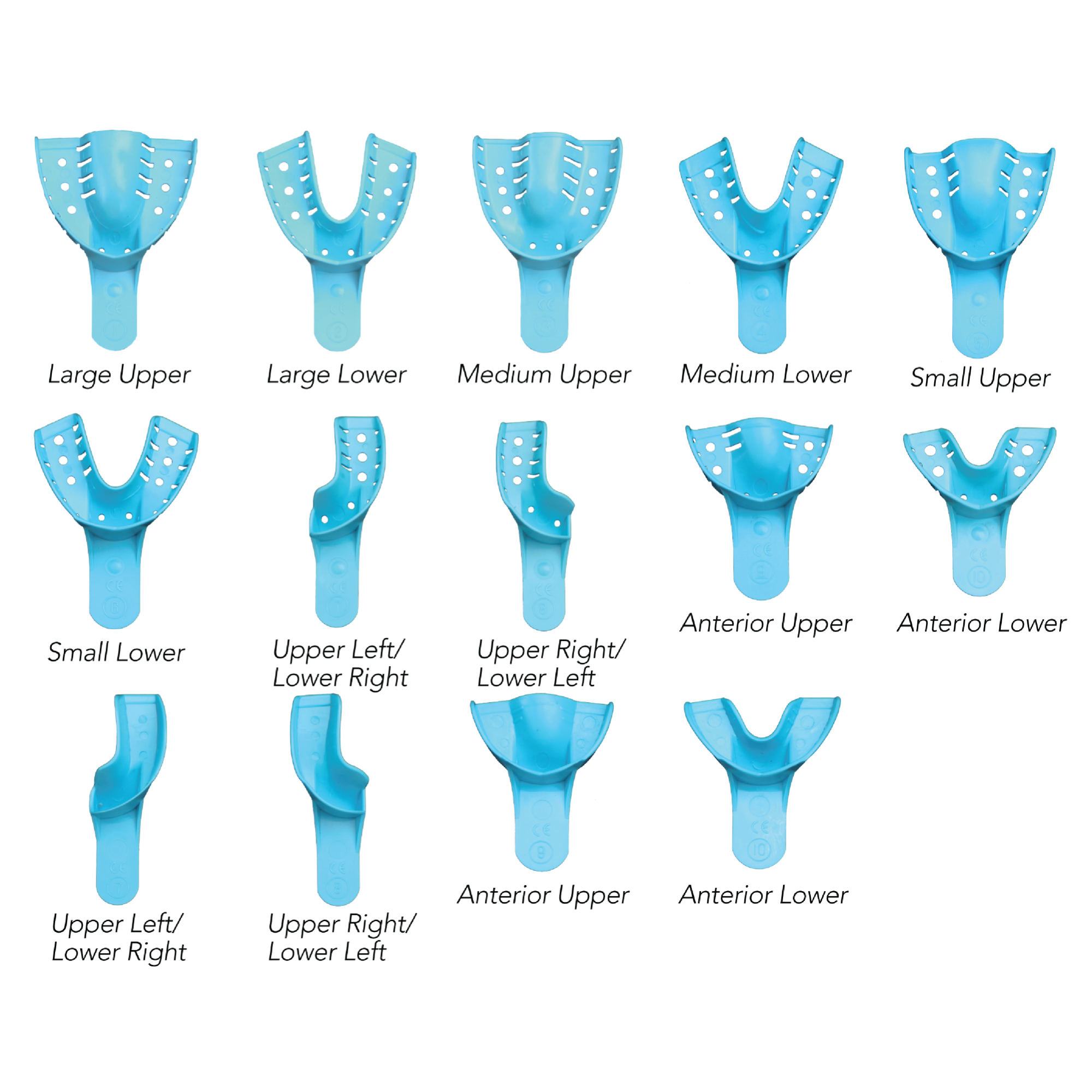 Opti-Tray Disposable Upper Small Perforated Impression Tray Light Blue Package Of 12 Trays Pac-Dent - 415