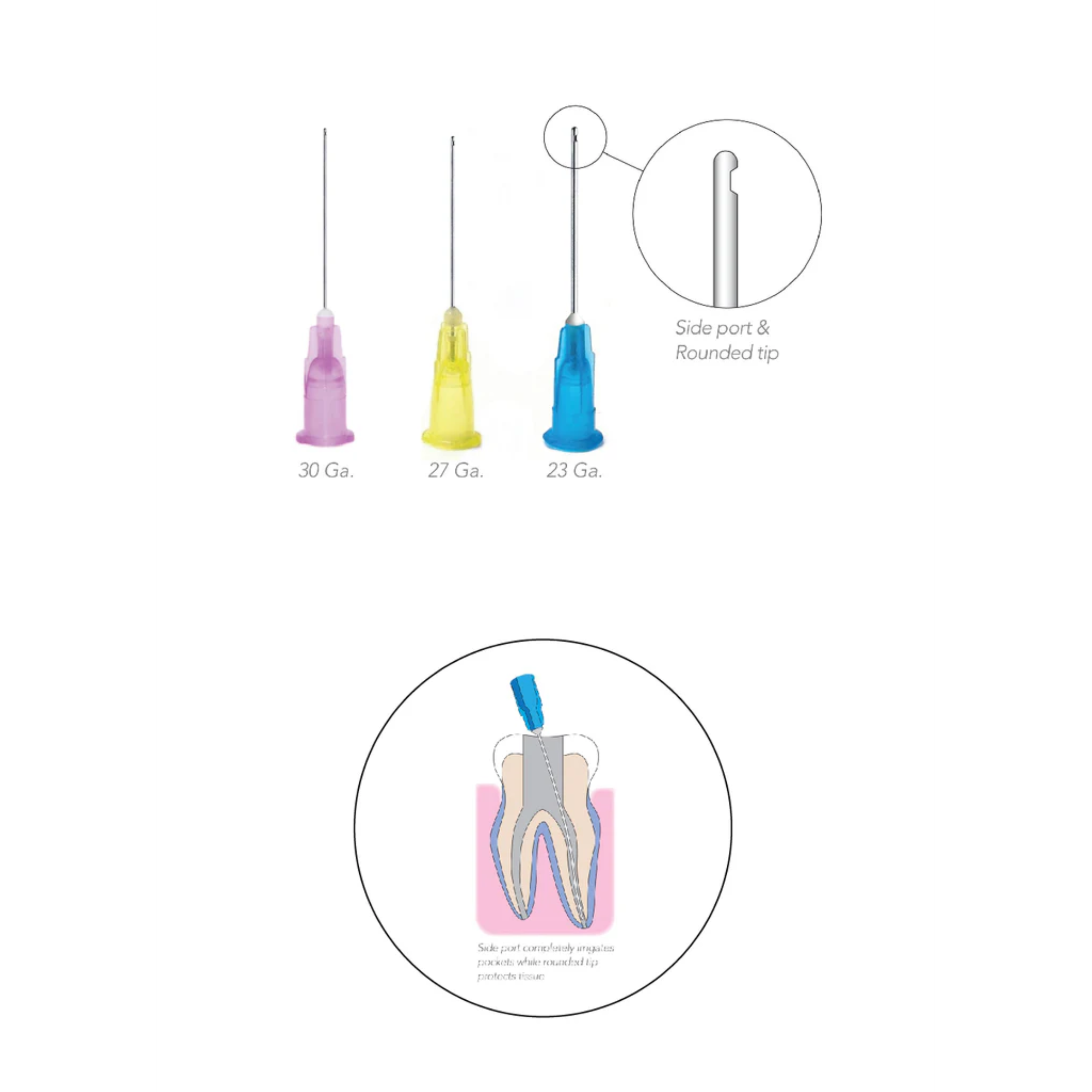 OptiProbe, Endo Irrigation Needles, Side-Vent, 27 Ga, Yellow, 100/Pk, 224