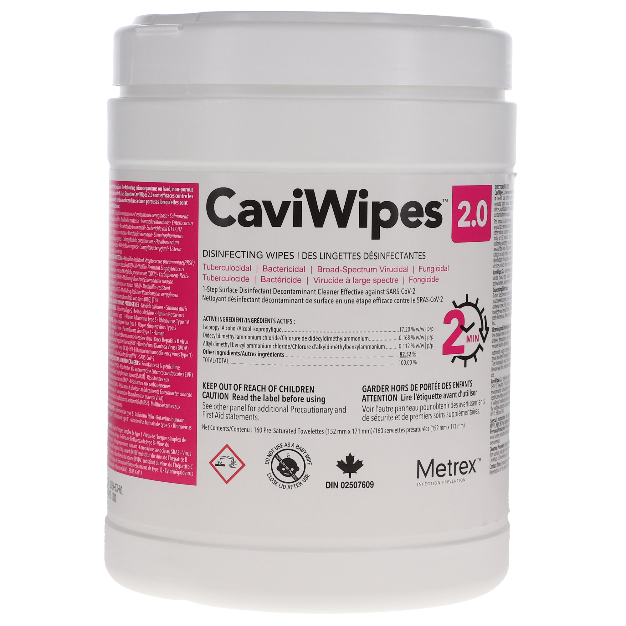 CaviWipes 2.0 Towelettes Disinfect Large 160/Cn