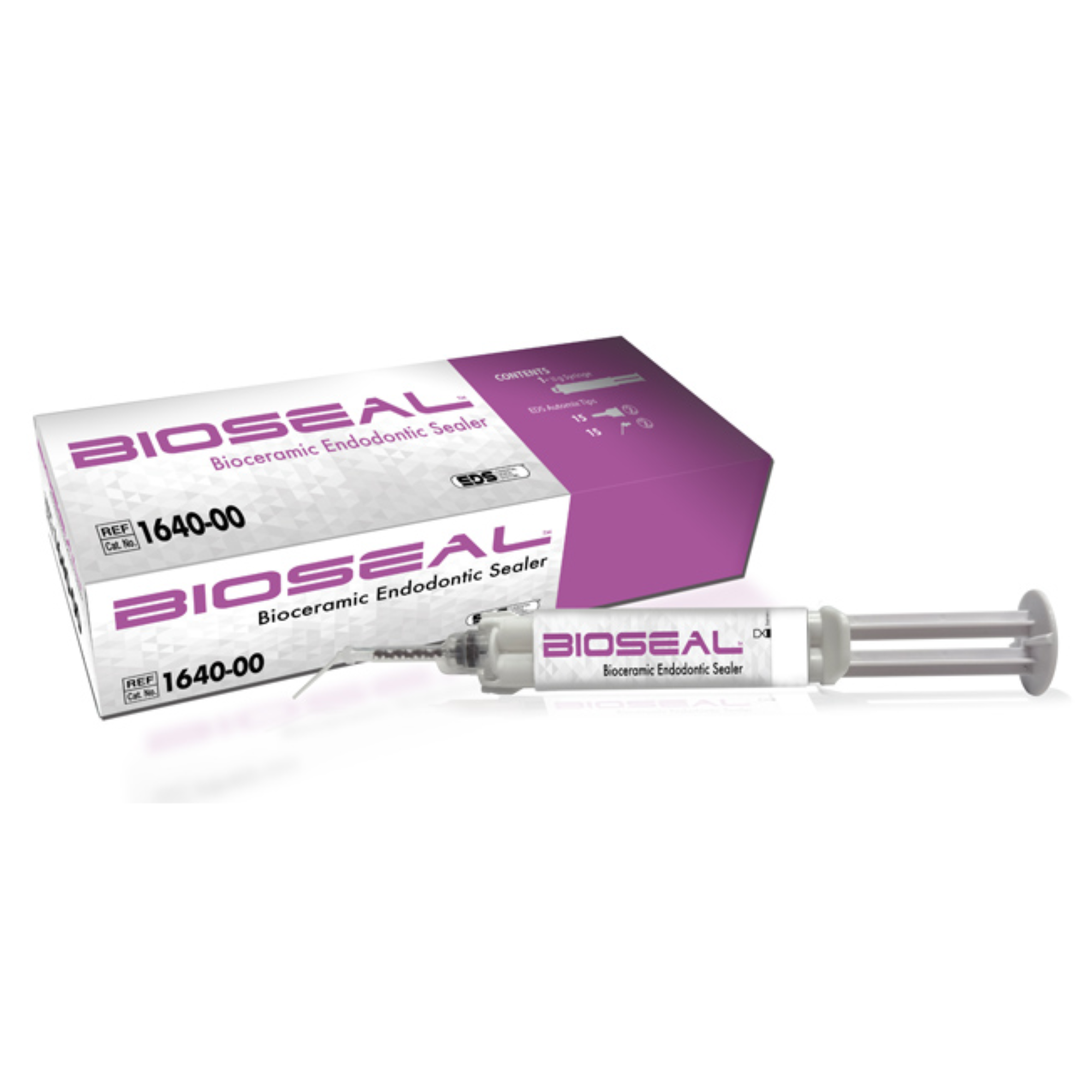 Bioseal Bioceramic Endodontic Sealer, 10 gm Auto Mix Syringe, 15 Angled Endo Tips, 1640-00