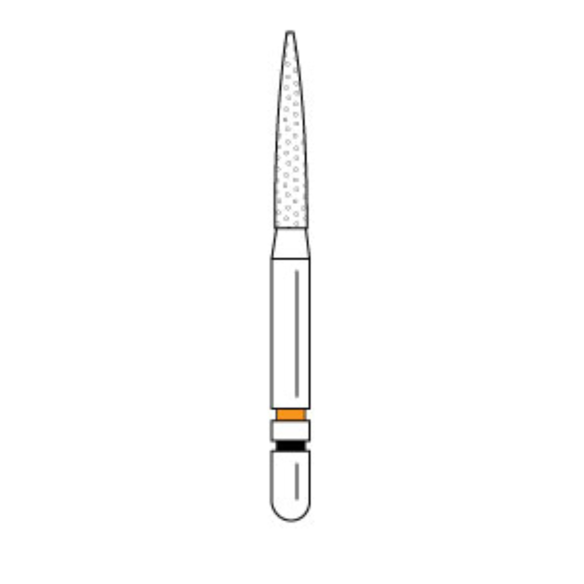 Two Striper, TSZtech, Diamond Burs, FG, Long Shank, Flame , L260.8ZF, 0.3 mm Minor/1.3 mm Major, 5/Pk, 2015667