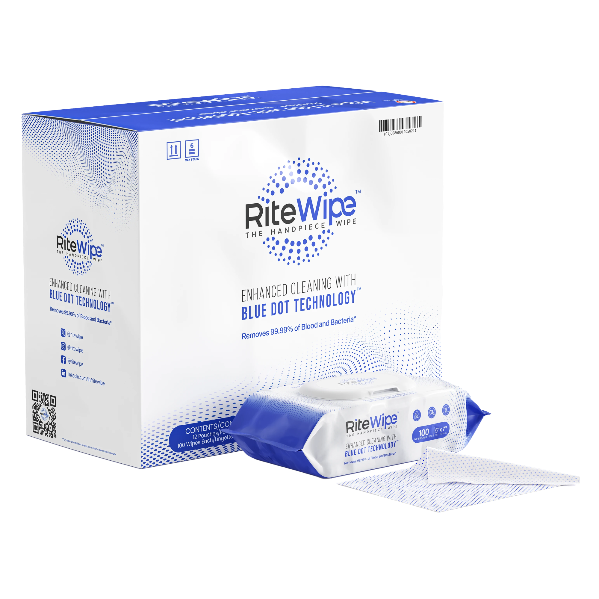 RiteWipe Handpiece Wipe, 5