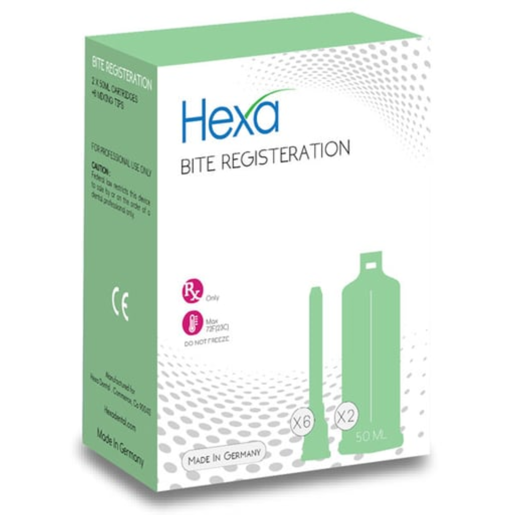 Hexa Bite Registration Fast Set 2 50 Ml Cartridges & 6 Mixing Tips. Working Time: 30 Sec, HB-003