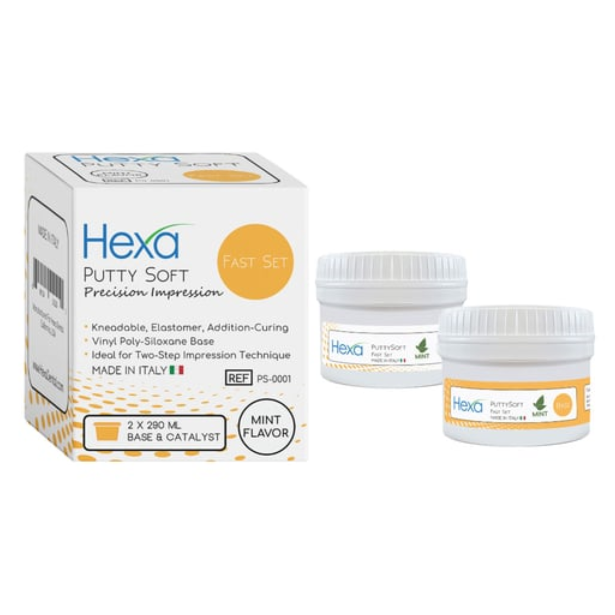 Hexa Vps Putty Soft Fast Set Mint 290 Ml Each Base & Catalyst. Precision Impression, PS-0001