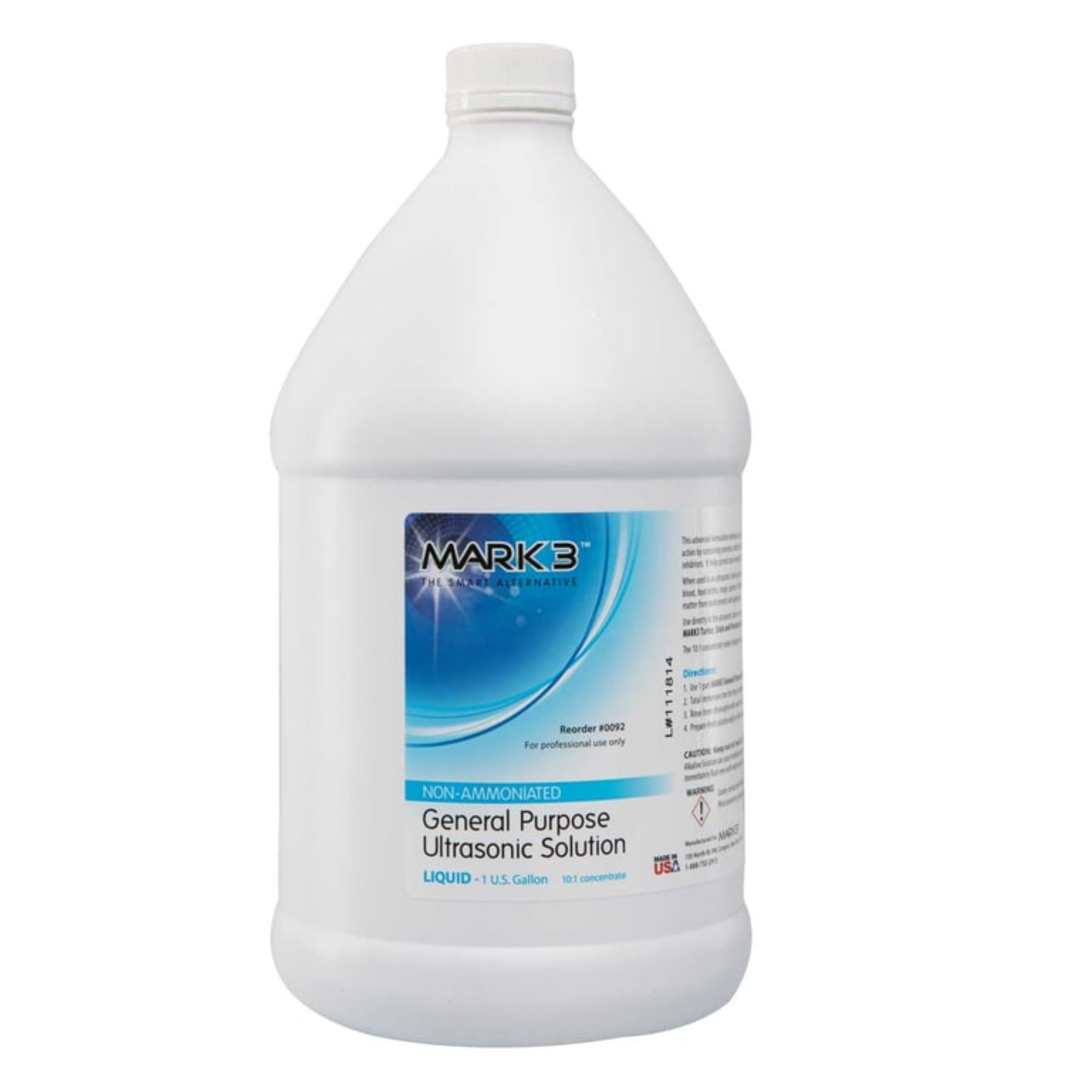 General Purpose Ultrasonic Solution Liquid 1 Gallon 10:1 Concentrate. Non Ammoniated, 0092