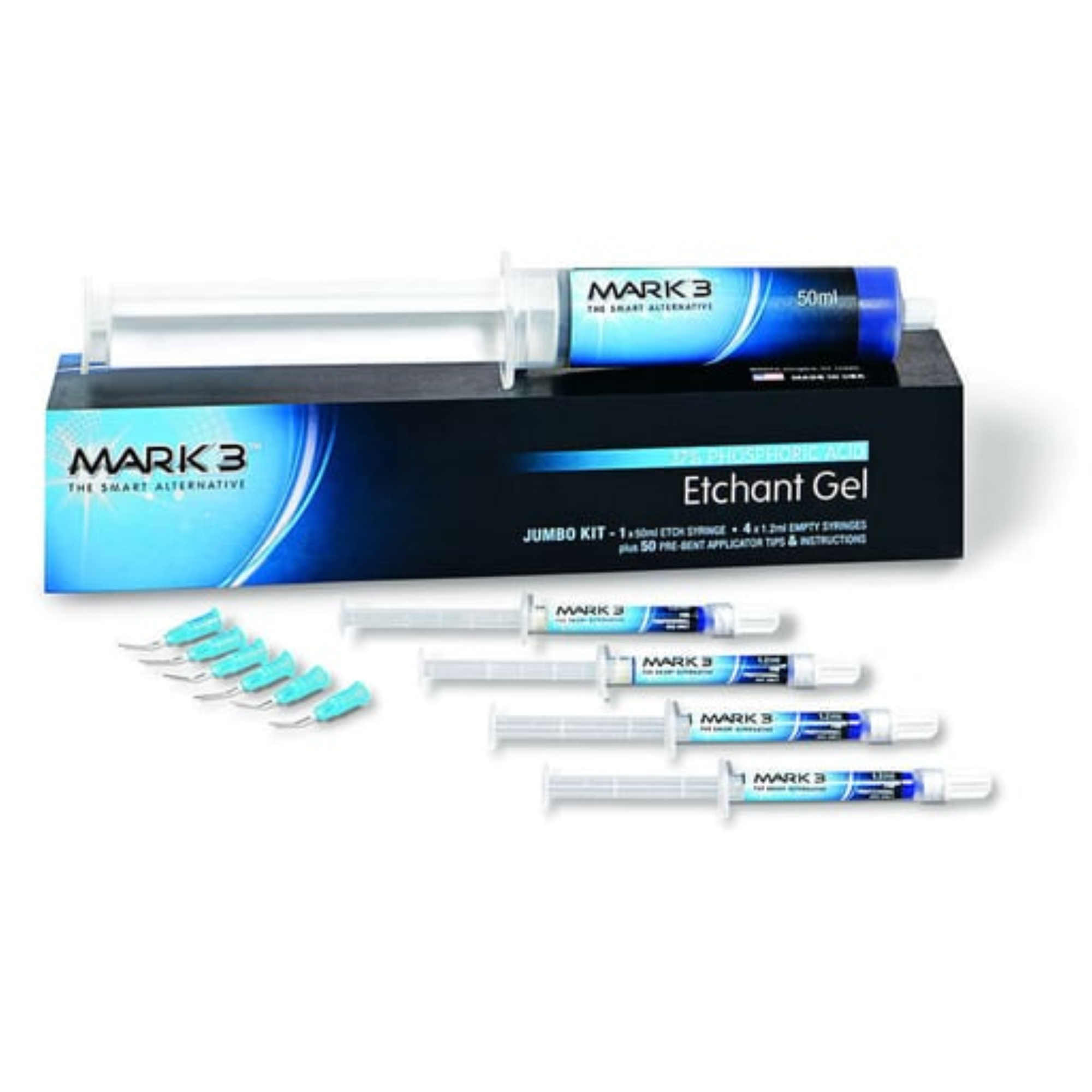 Etchant Gel 37% Jumbo Kit 50ml. Syringe (1x50ml. Syr., 4x1.2ml. Empty Syr. & 50 Tips), 9092