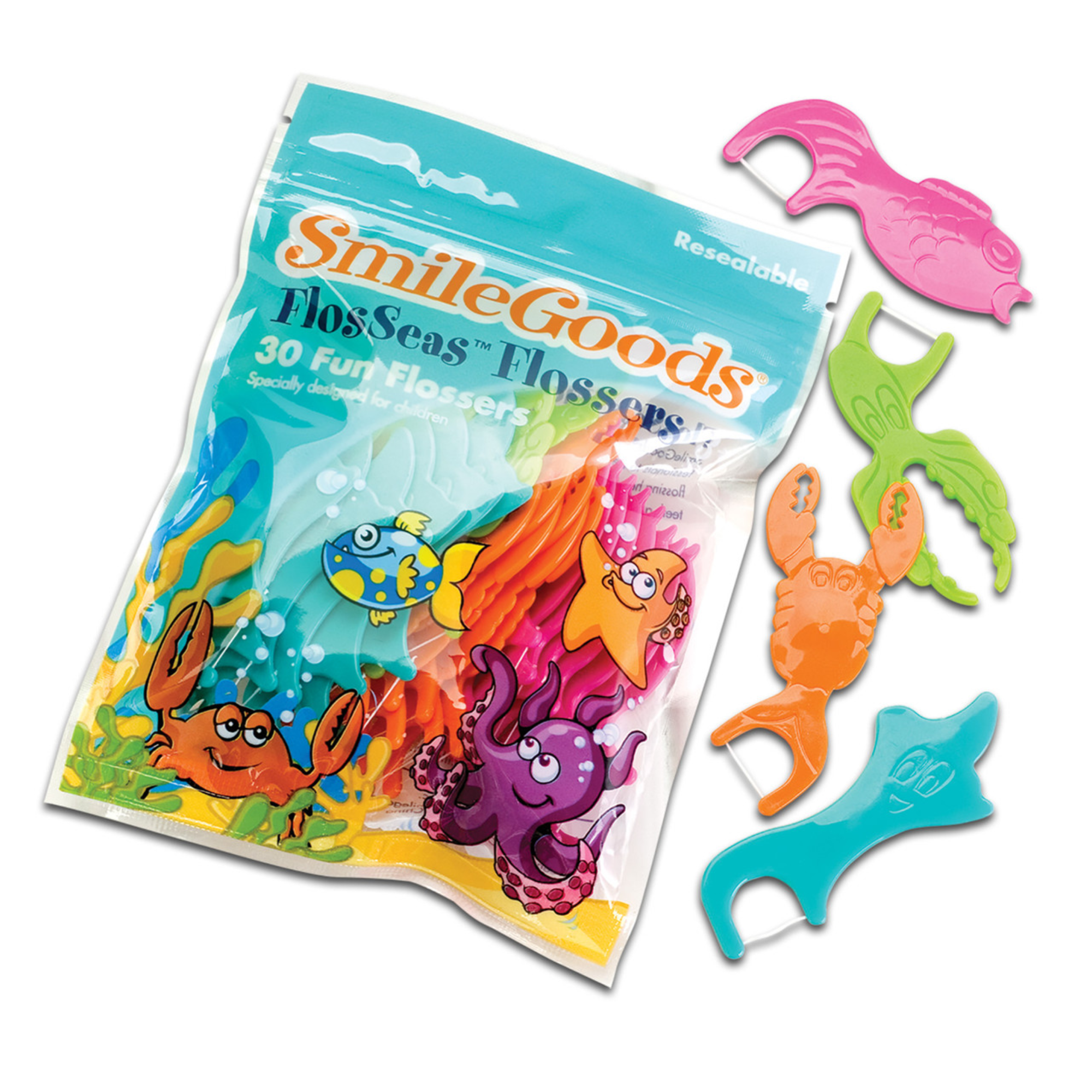 Smilegoods Flosseas Flossers Designed For Children Age 3+ Feature High-Quality Nylon Floss, 7045280