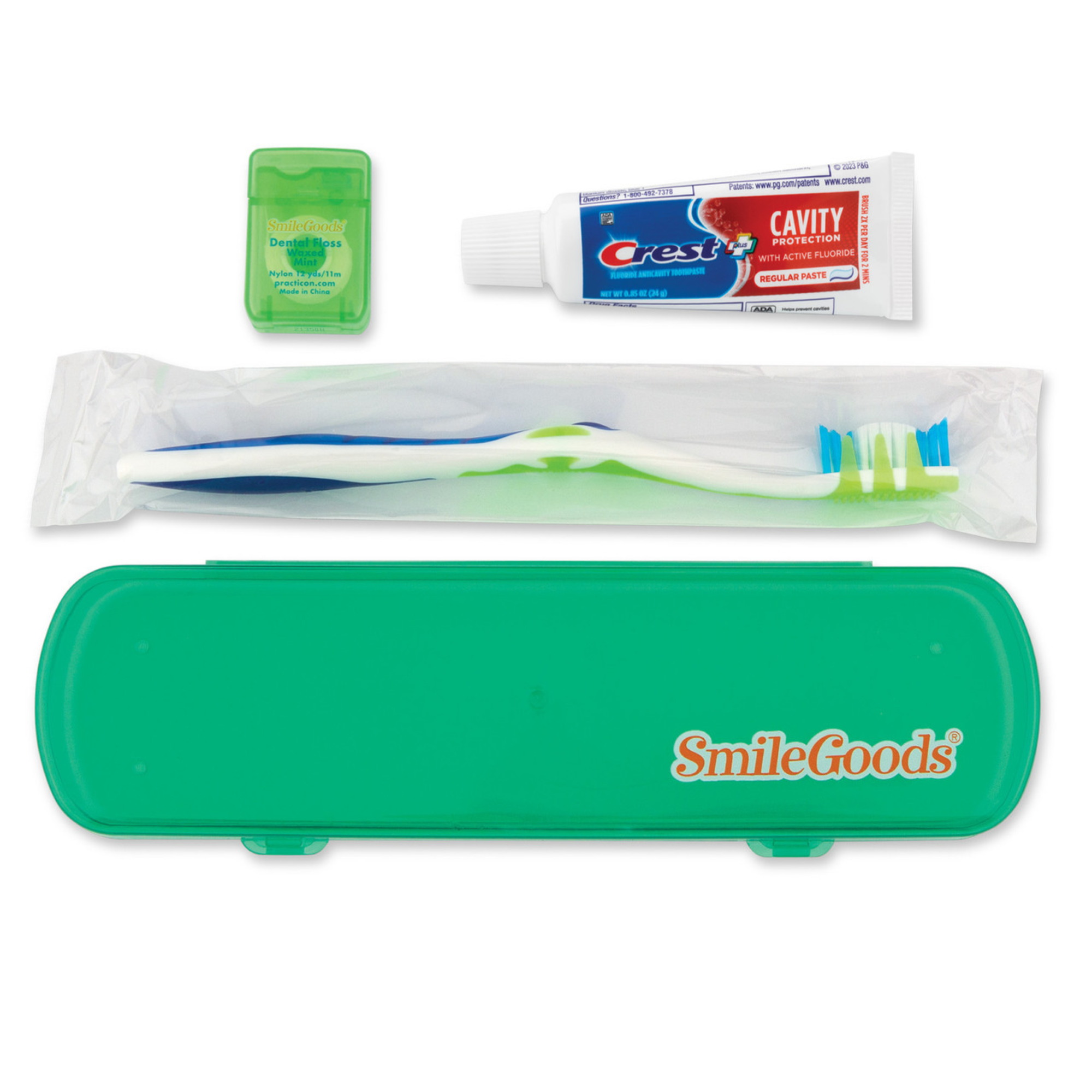 Smilegoods Adult Patient Care Cases 72 Pre Filled Cases Per Box. Hinged Hard Plastic, 101781