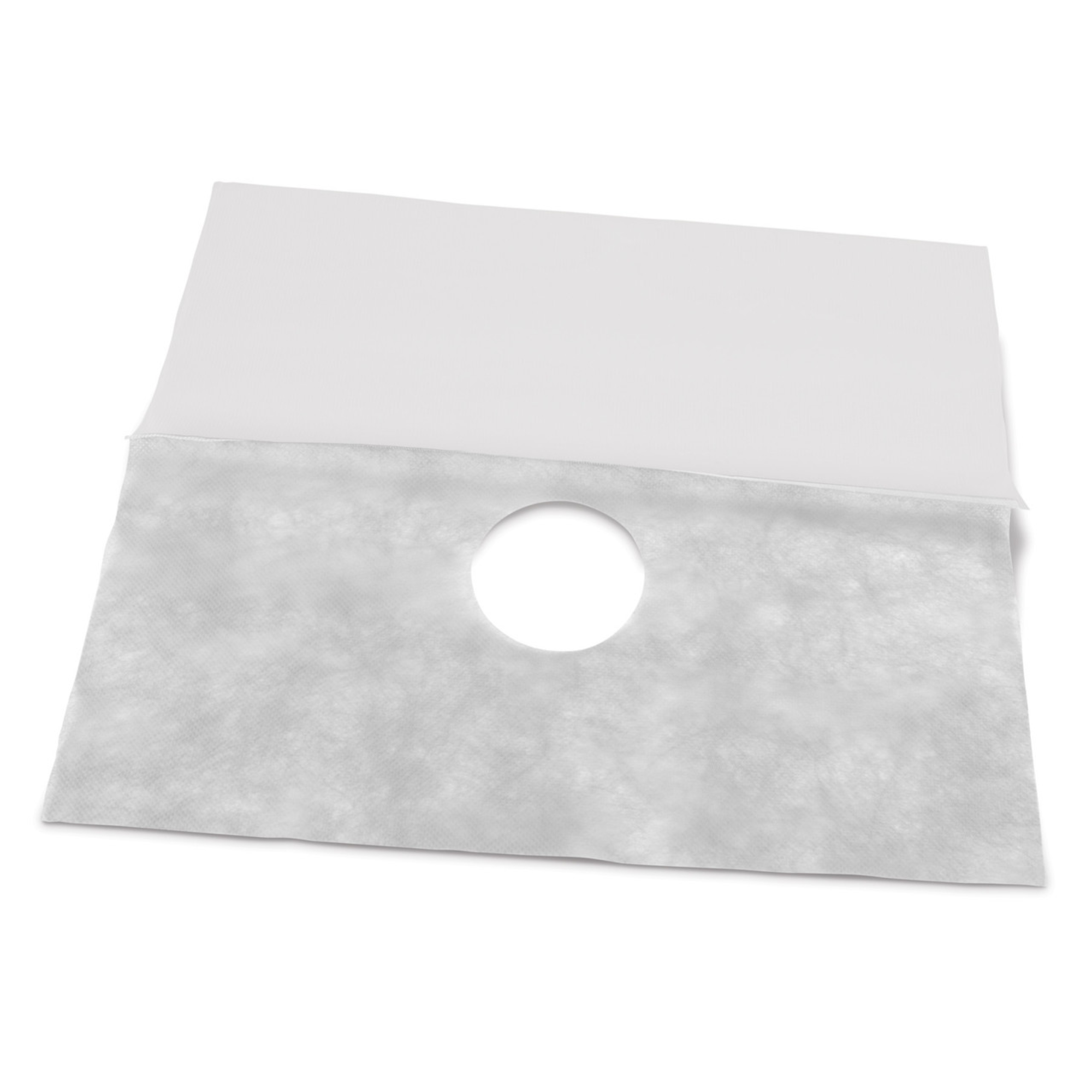 White Disposable Face Drapes With Polypropylene Fabric Lower Half & See-Through , 701412W