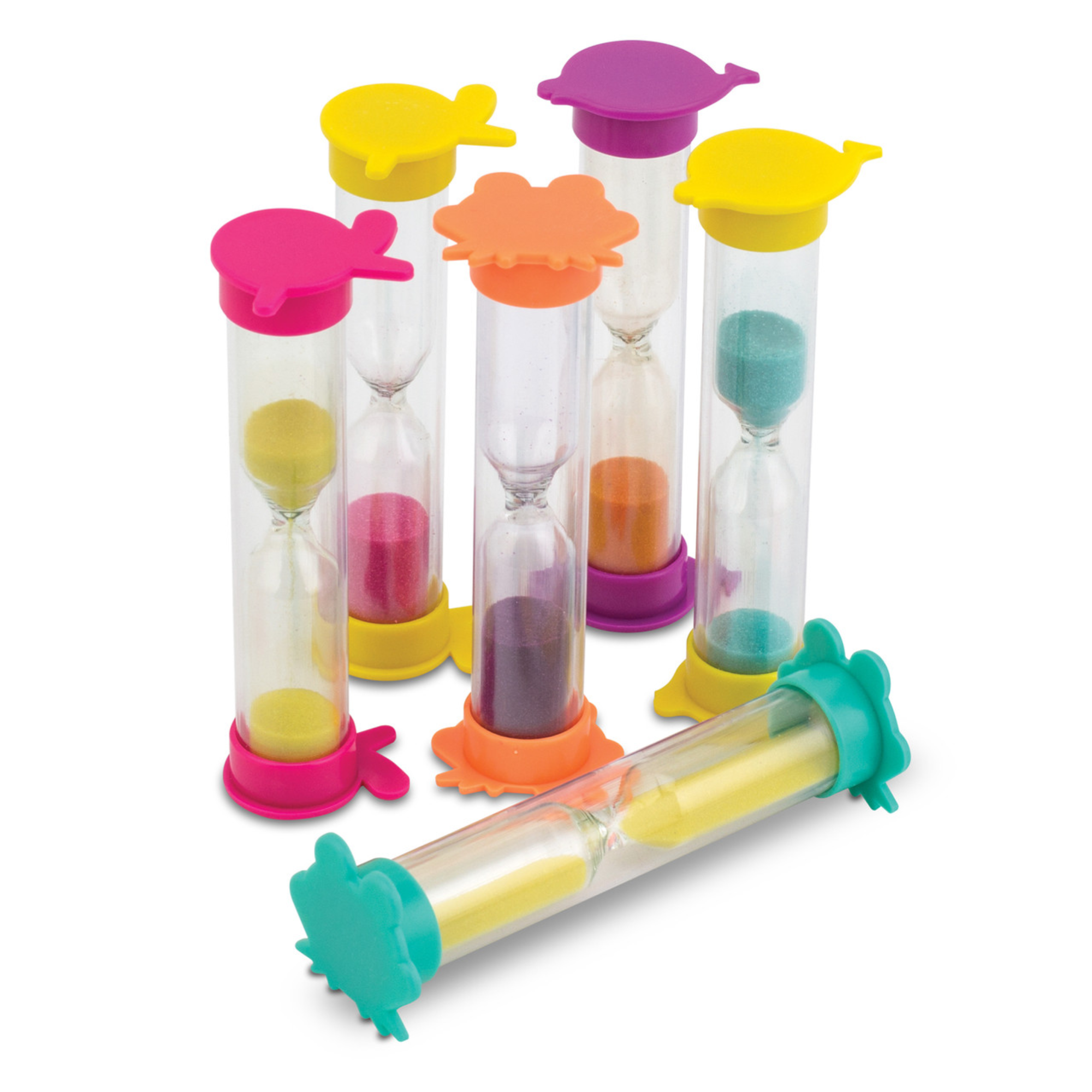2-Minute Animal Sand Timers 50/pack With Assorted Sand Colors. 3-1/2