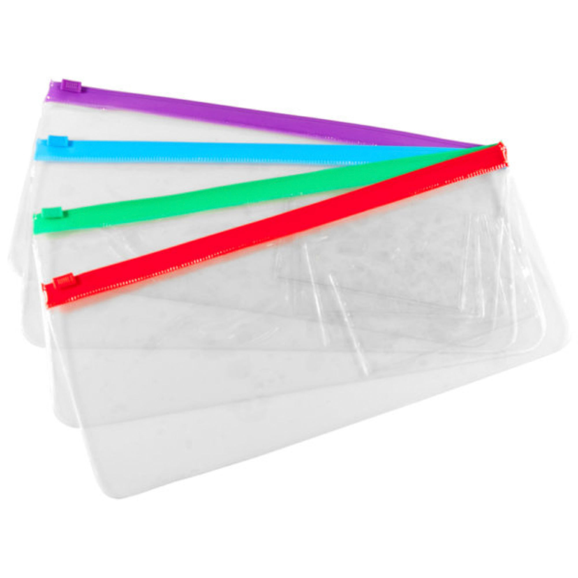 Clear Bag With Colored Zipper (48 Ct)