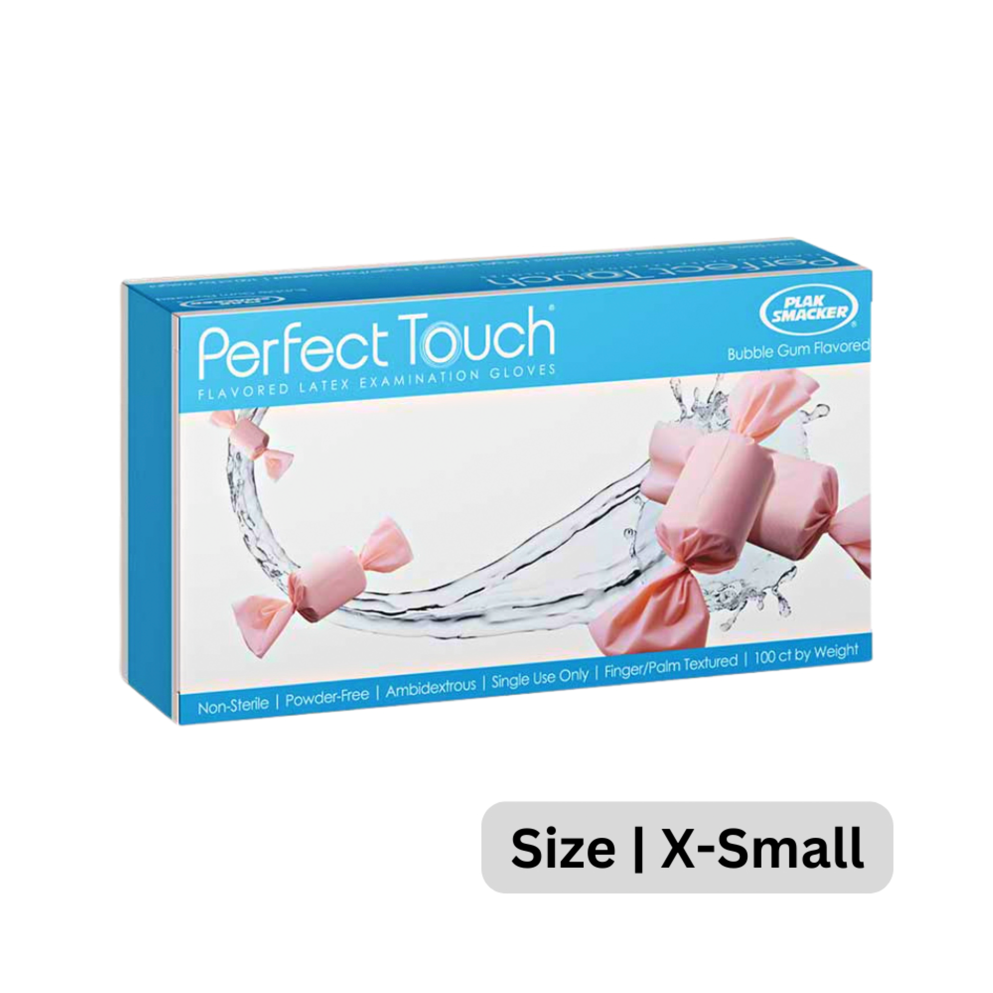 Bubble Gum Flavored Powder-Free Latex Gloves - X-Small (100 Ct)