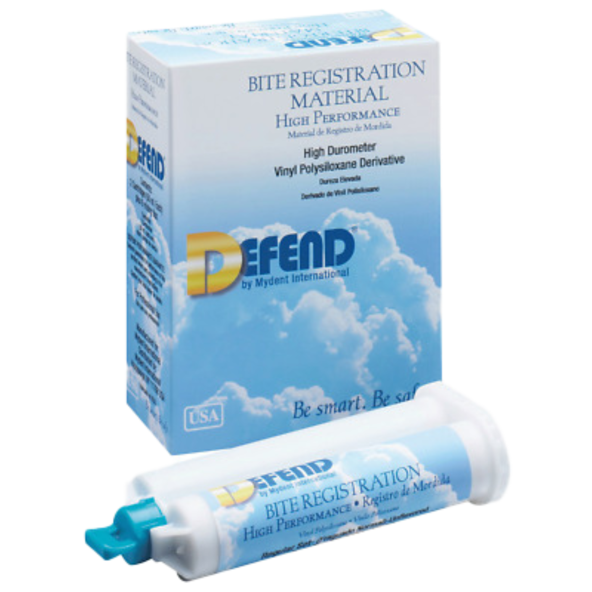 Defend Bite Registration Material, Super Fast Set, 50 ml, Unflavored, Light Blue, 2/Pk, BR9003