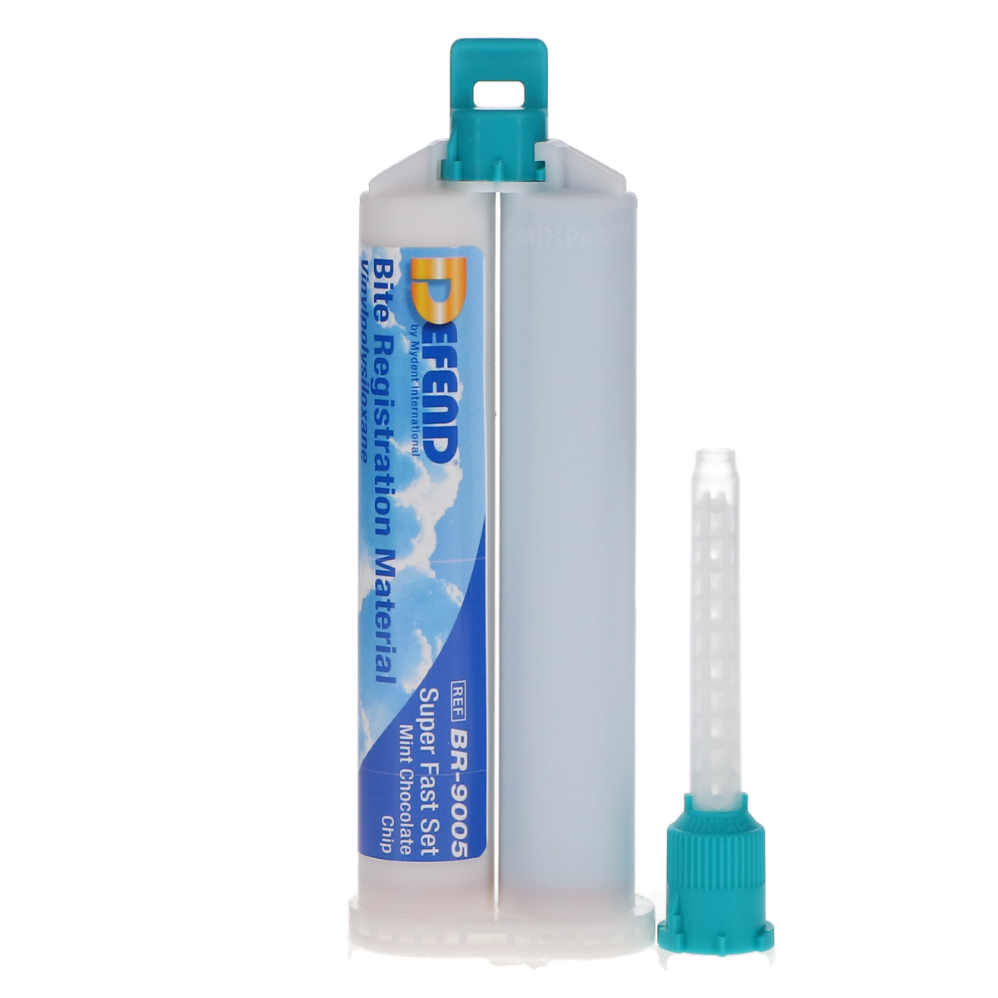 Defend Bite Registration Material, Fast Set, 50 ml, Mint Chocolate Chip, Light Blue, 2/Pk, BR9004