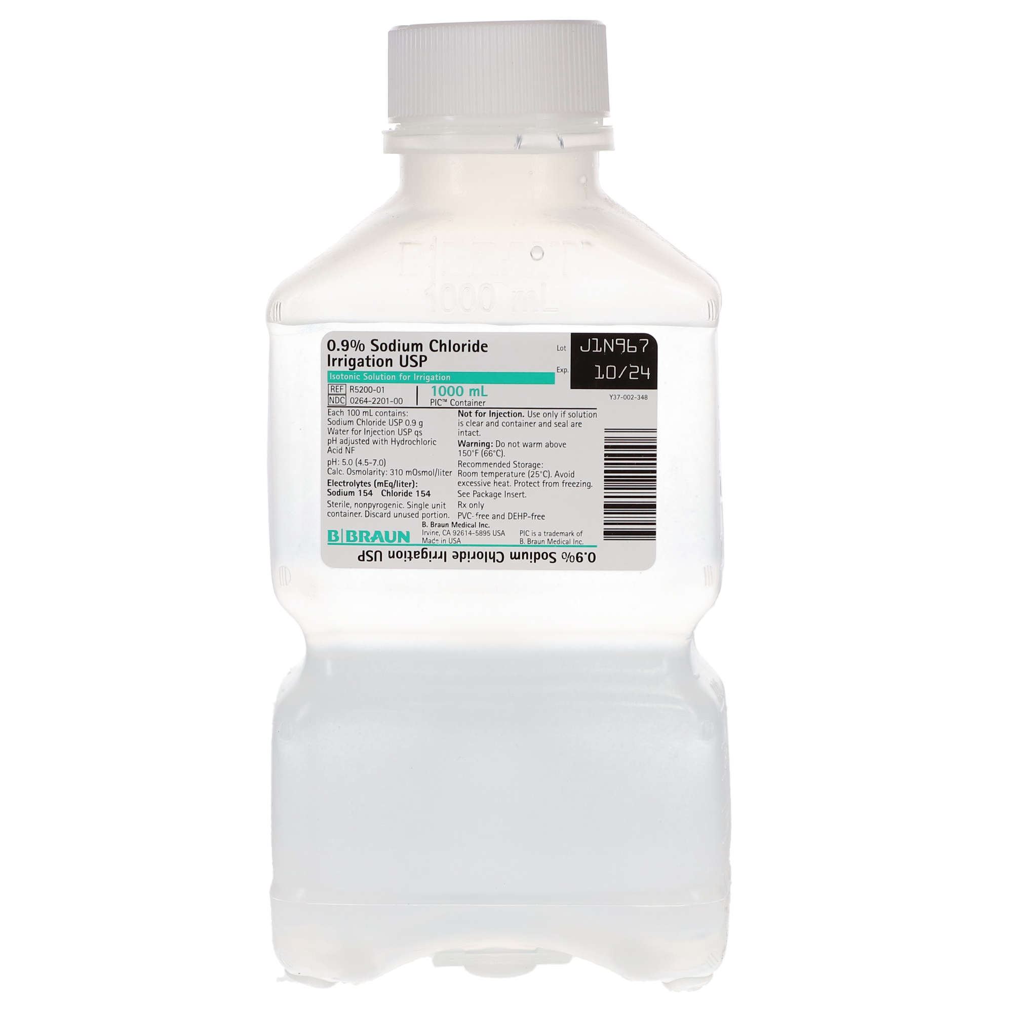 0.9% Sodium Chloride Irrigation, USP, 1000 ml, 1/Pk, R5200-01