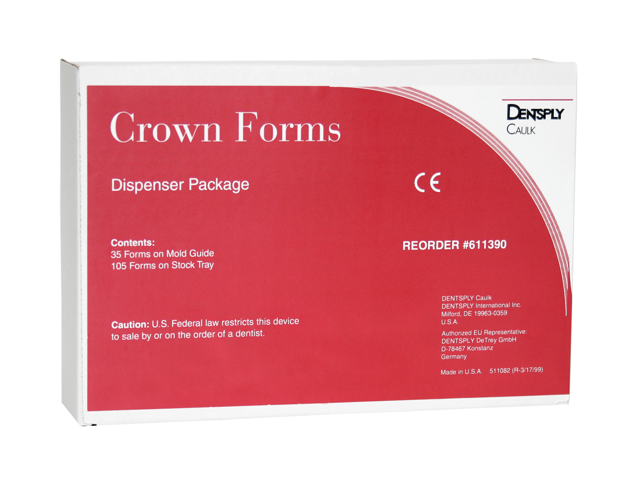 Strip Off Transparent Crown Forms, Left Cuspid, Medium/Small, 7.5 mm, D1, 5/Pk