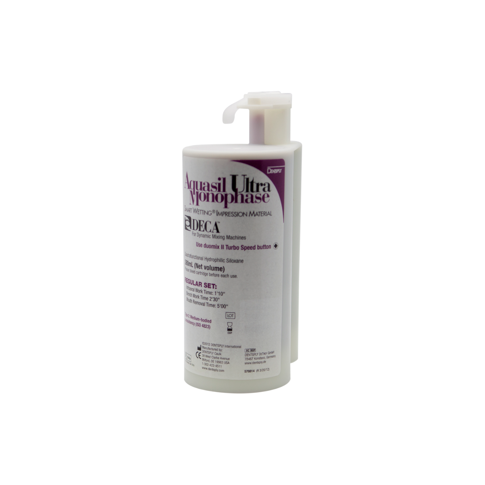 Aquasil Ultra DECA VPS Impression Material, Cartridge Refill, Monophase, Regular Set, 380 ml, 2/Pk