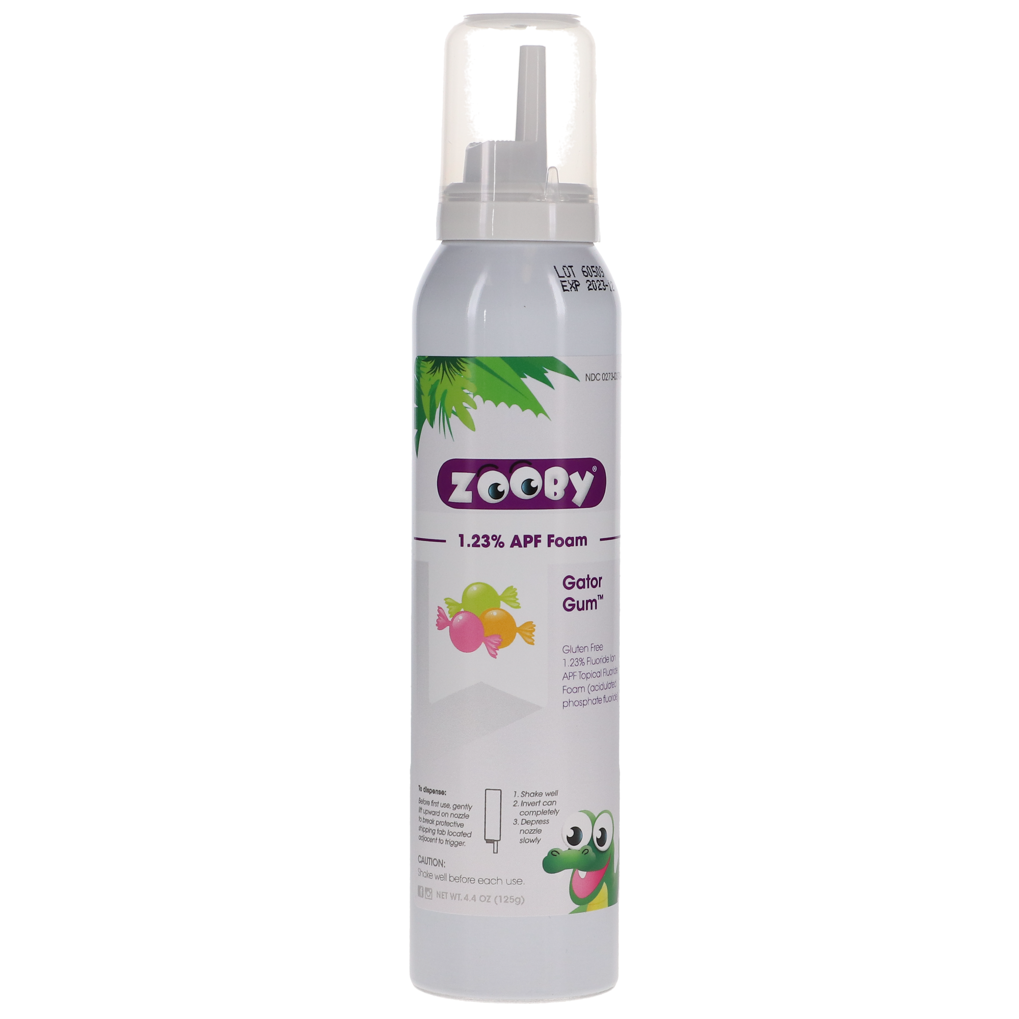 Zooby Fluoride Foam, 4.4 oz, Gator Gum, 1/Pk