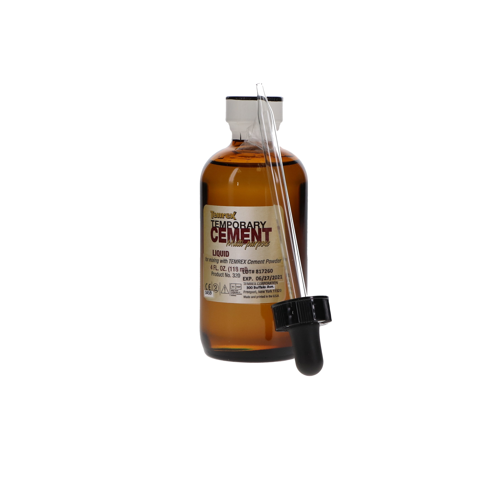 Temrex ZOE Temporary Cement, Liquid Refill, 4 oz/Bt, 1/Pk, 320