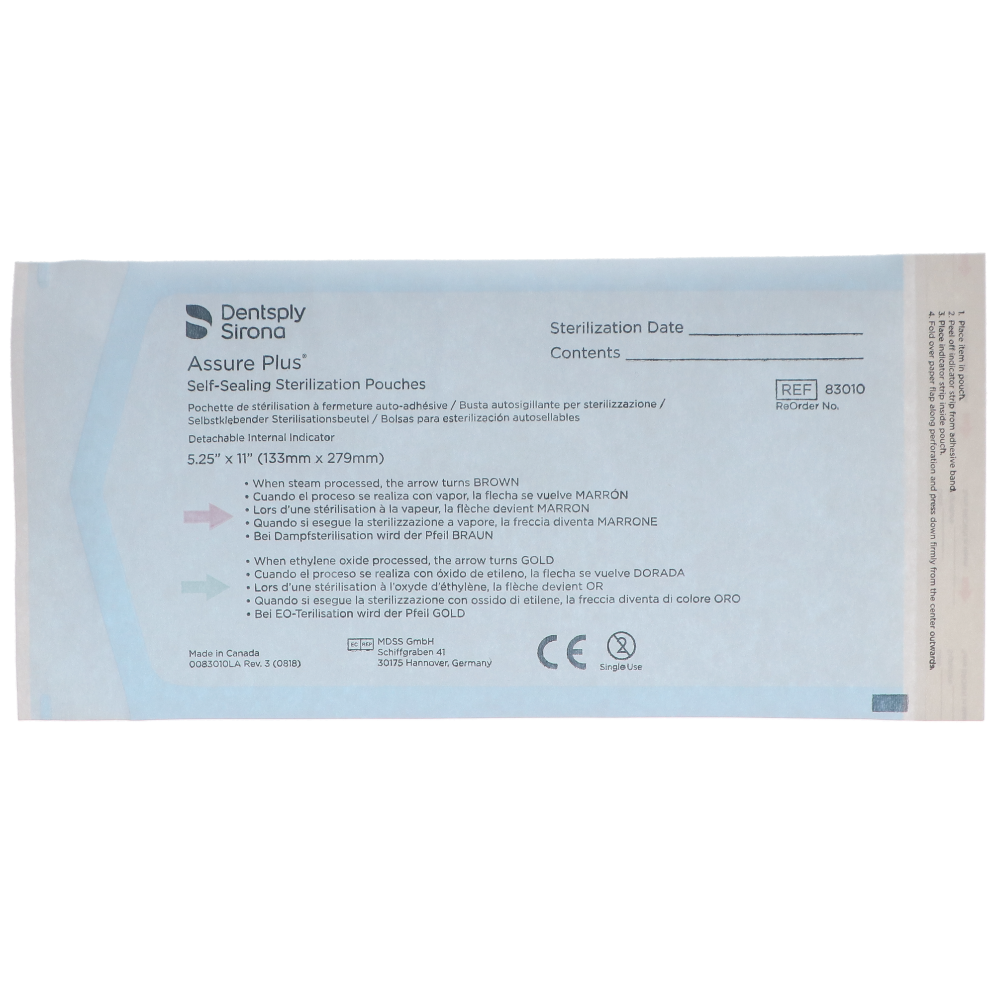 Assure Plus Sterilization Pouches, 5.25