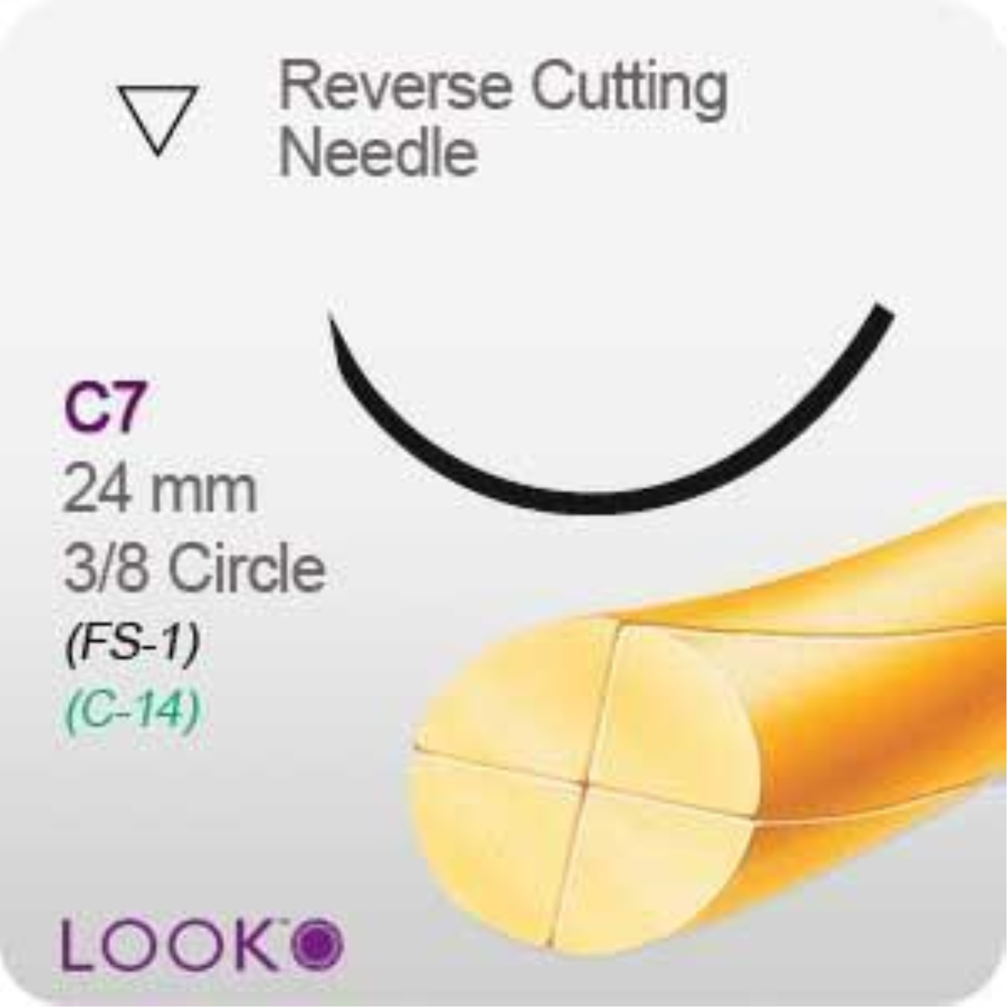 Chromic Gut Surgical Suture with C17 Needle (RC), 3/8 Circle, 18