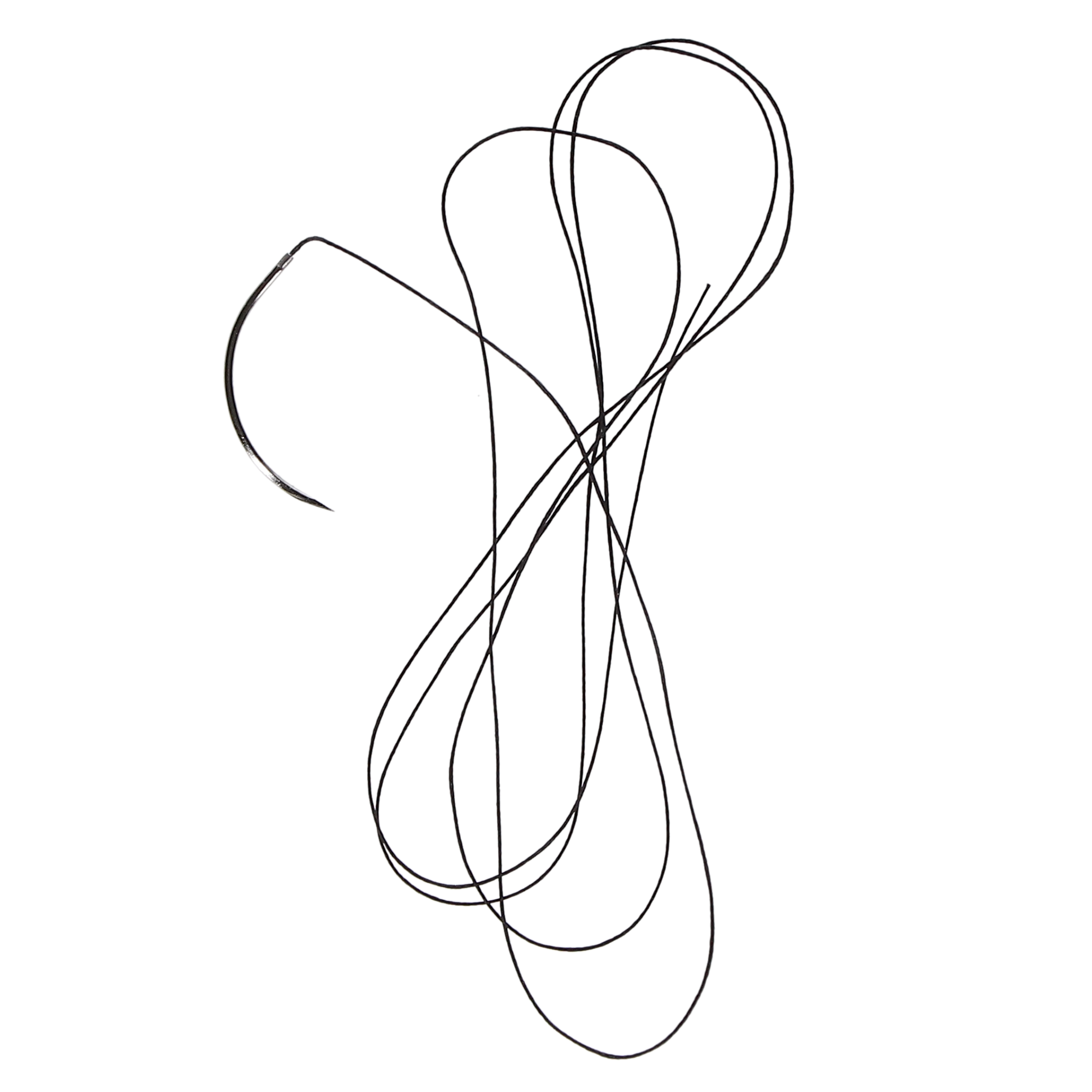 Silk Suture with C6 Needle (RC), Black Braided, 18