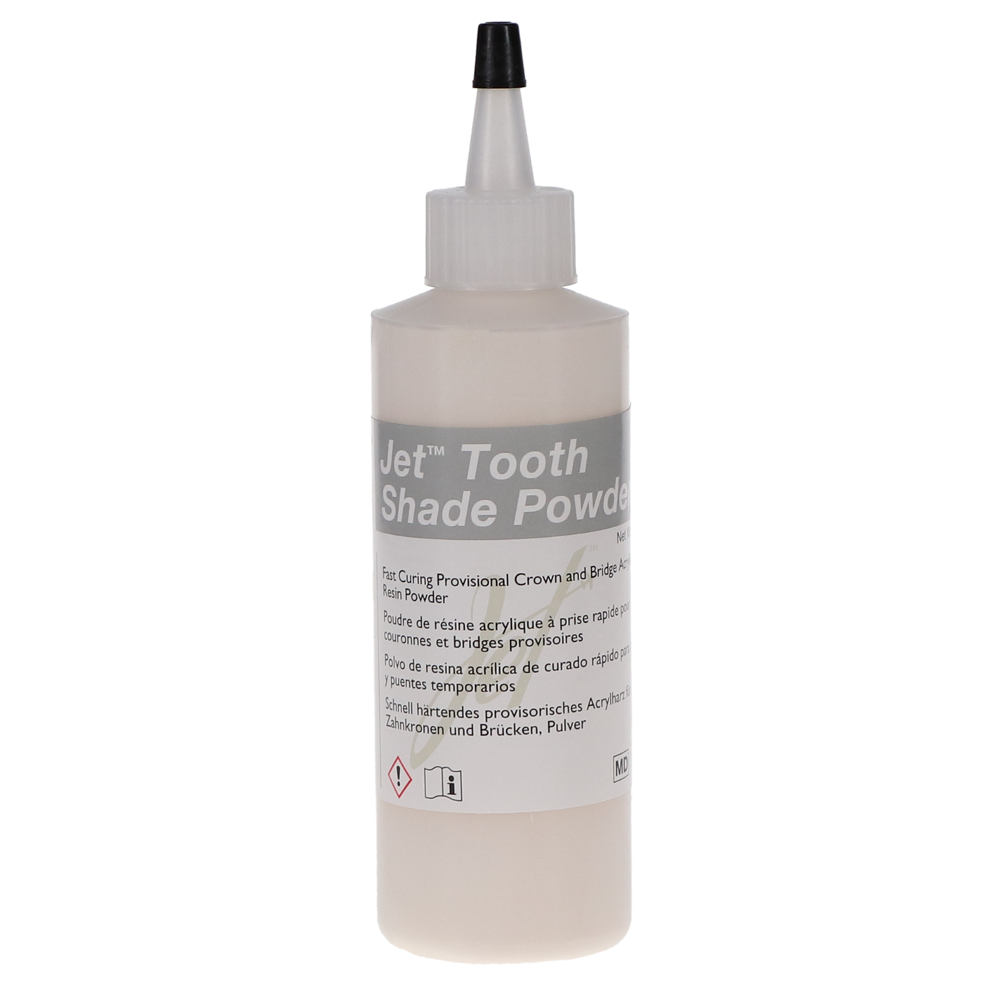 Jet Tooth Shade Temporary C&B Acrylic Resin, Powder, # 62, 4 oz, A2, 1/Pk