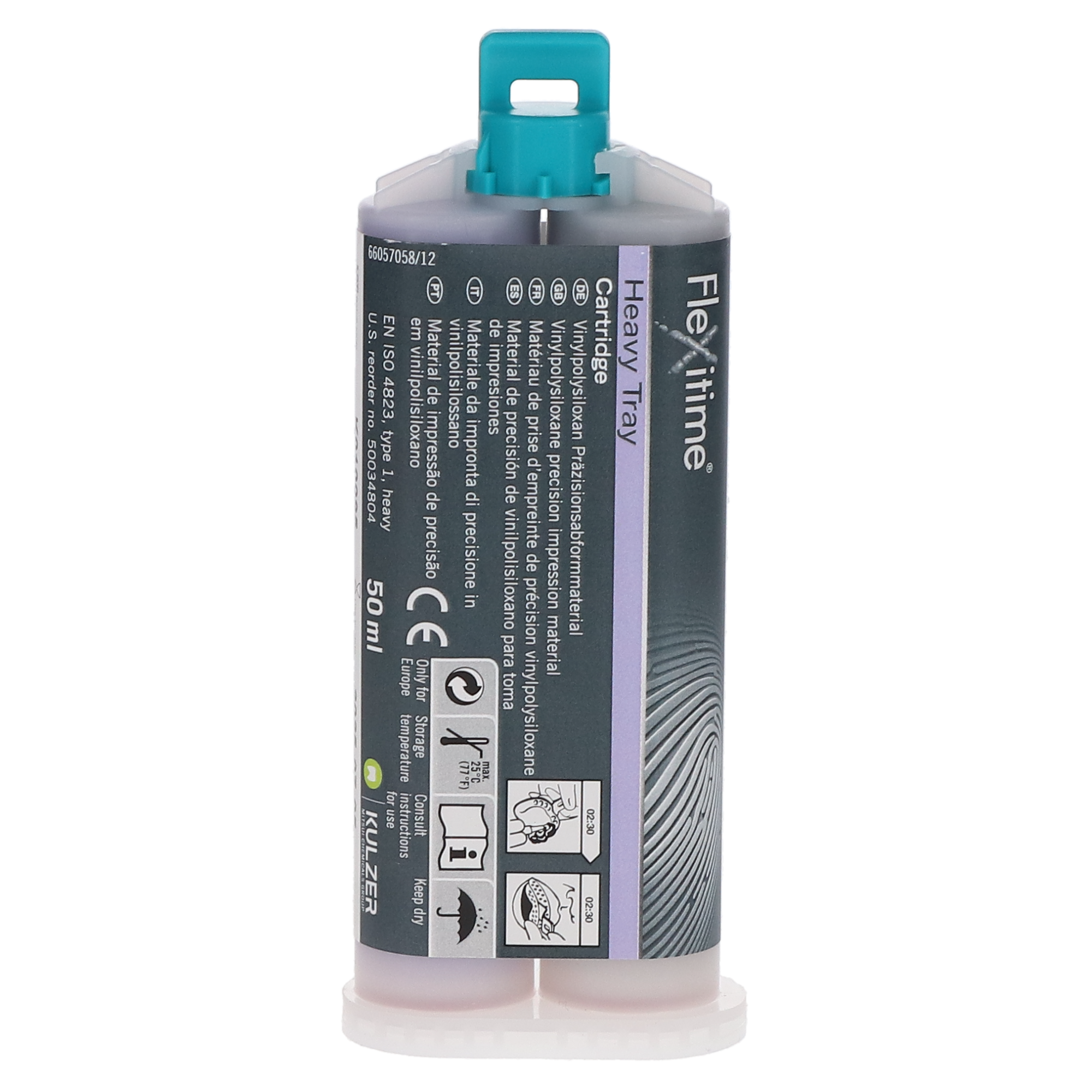 Flexitime VPS Precision Impression Material, Cartridge Refill Pack, Heavy Tray, 50 ml, 2/Pk, 50034804