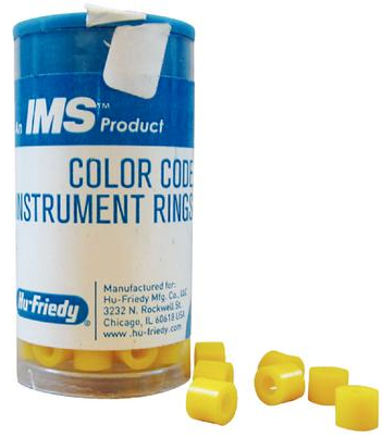 IMS Color Code Instrument Rings, Large, Yellow, 50/Pk, IMS-1285L