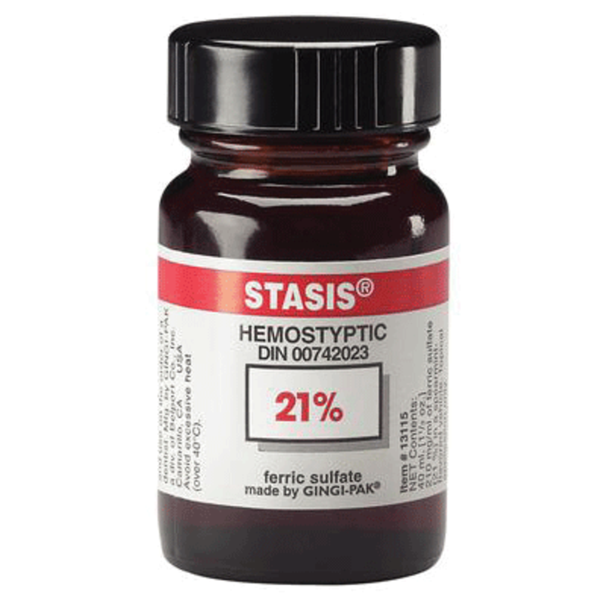 Stasis Topical Hemostatic Solution, 21% Ferric Sulfate, 15 ml, 1/Pk