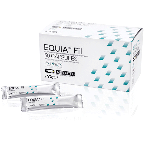 Equia Forte Fil Bulk-Fill Glass Hybrid Restorative, Light-Cure, Intro Kit, 0.14 ml, Assorted, 48/Pk
