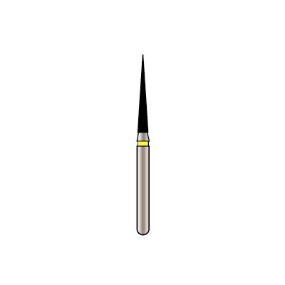 Alpen X1 Diamond Single-Use Bur, FG, Cone Pointed End, # 859, 1.4 mm, Extra Fine, Yellow, 25/Pk, X859EF014