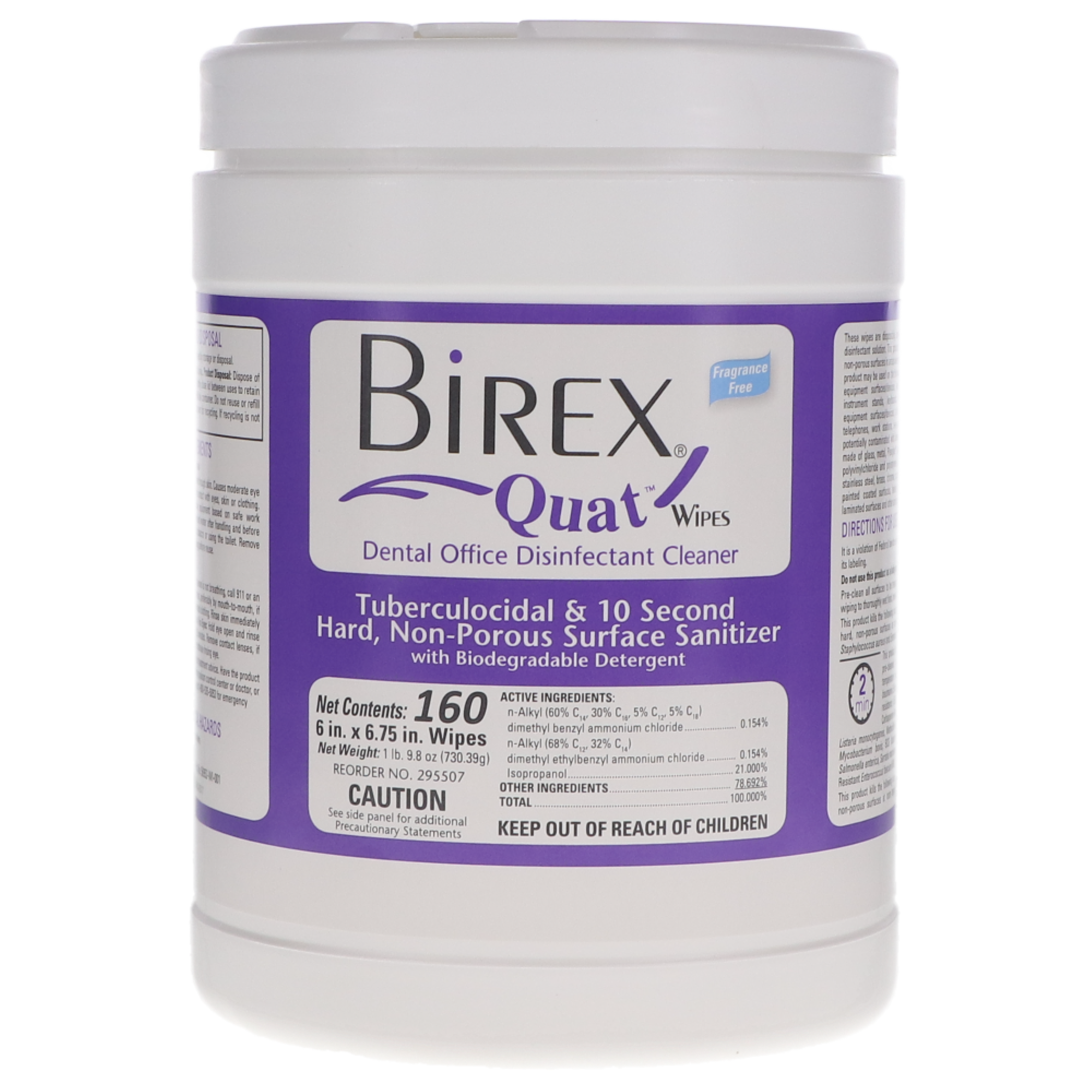 Birex Quat Disinfectant Wipes, Large, 160 Wipes/Pk