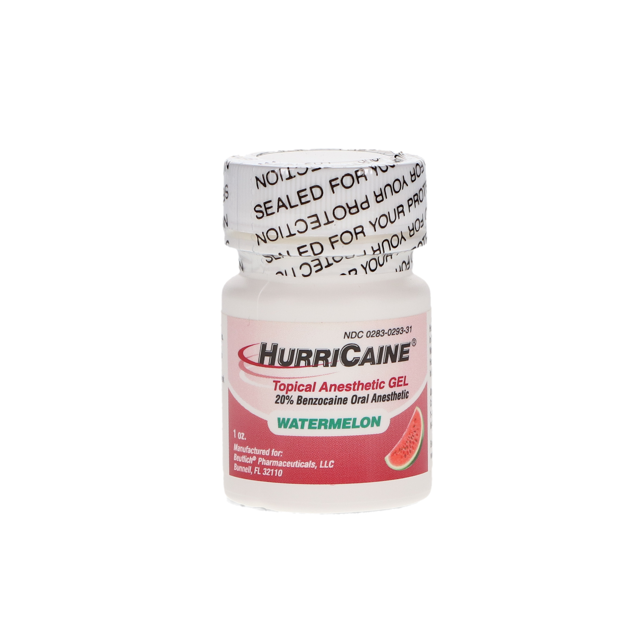 HurriCaine Topical Anesthetic Gel, 1 oz/Bt, Watermelon, 1/Pk, 0283-0293-31