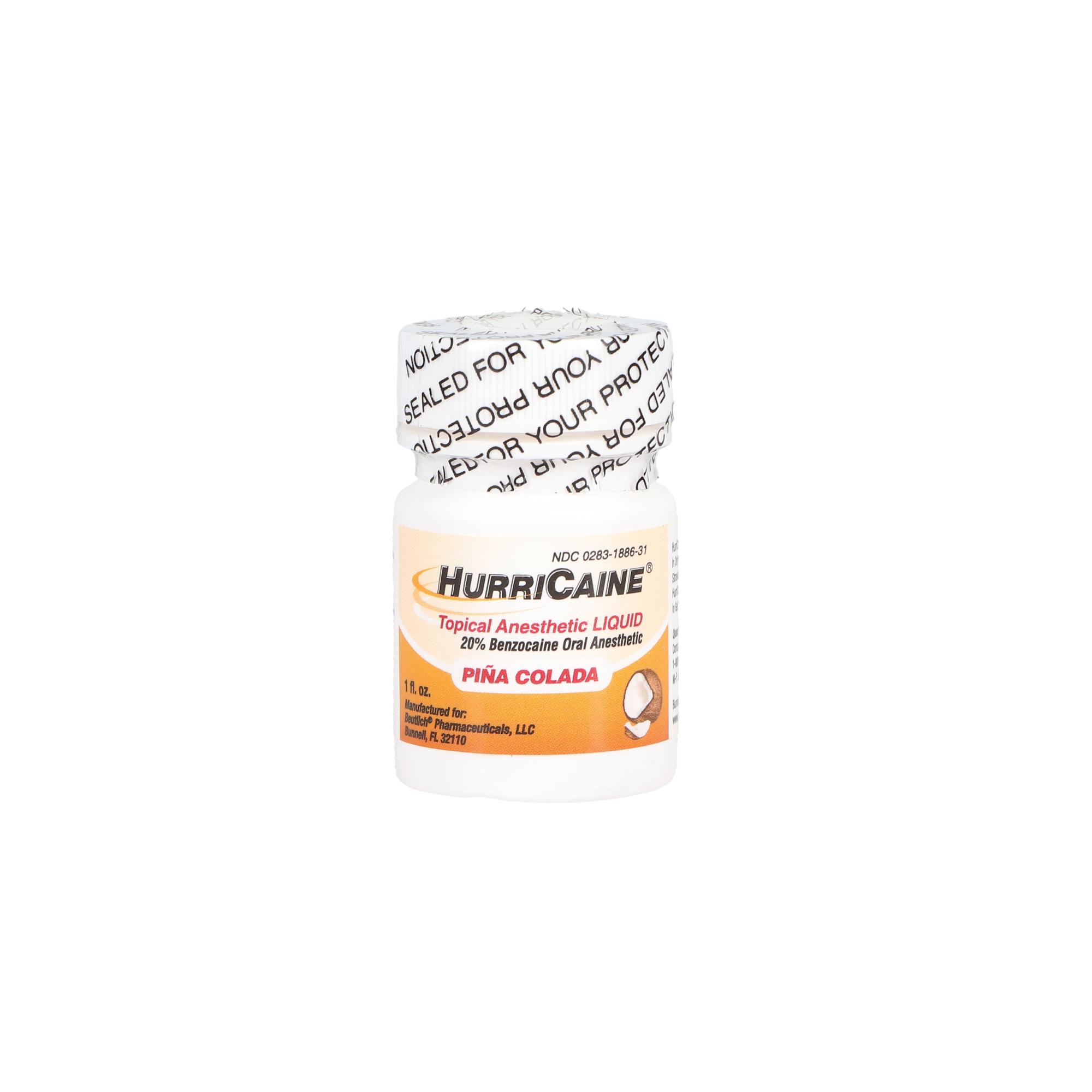 HurriCaine Topical Anesthetic Liquid, 1 oz/Jar, Pi?a Colada, 1/Pk, 0283-1886-31