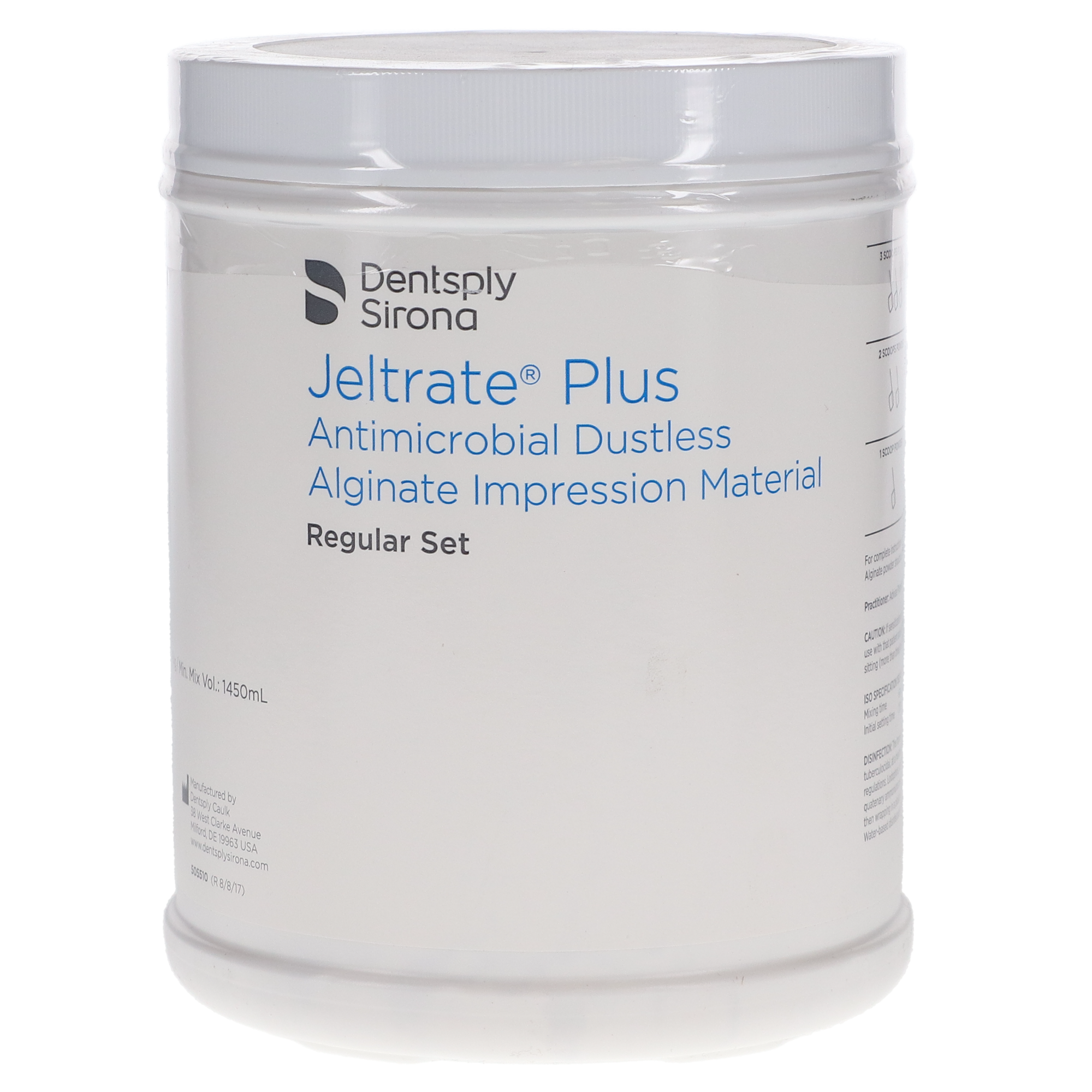 Jeltrate Alginate Impression Material, Regular Set, Can, 1 lb, 1/Pk, 608503