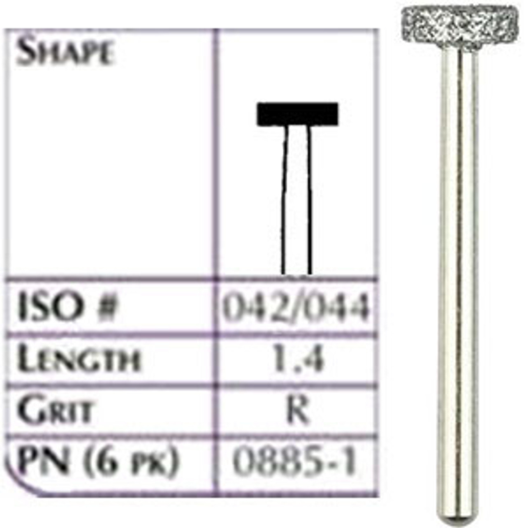 Robot Diamond Points, FG, Wheel, 042-044, 4.4 mm, Regular, White, 0885-1