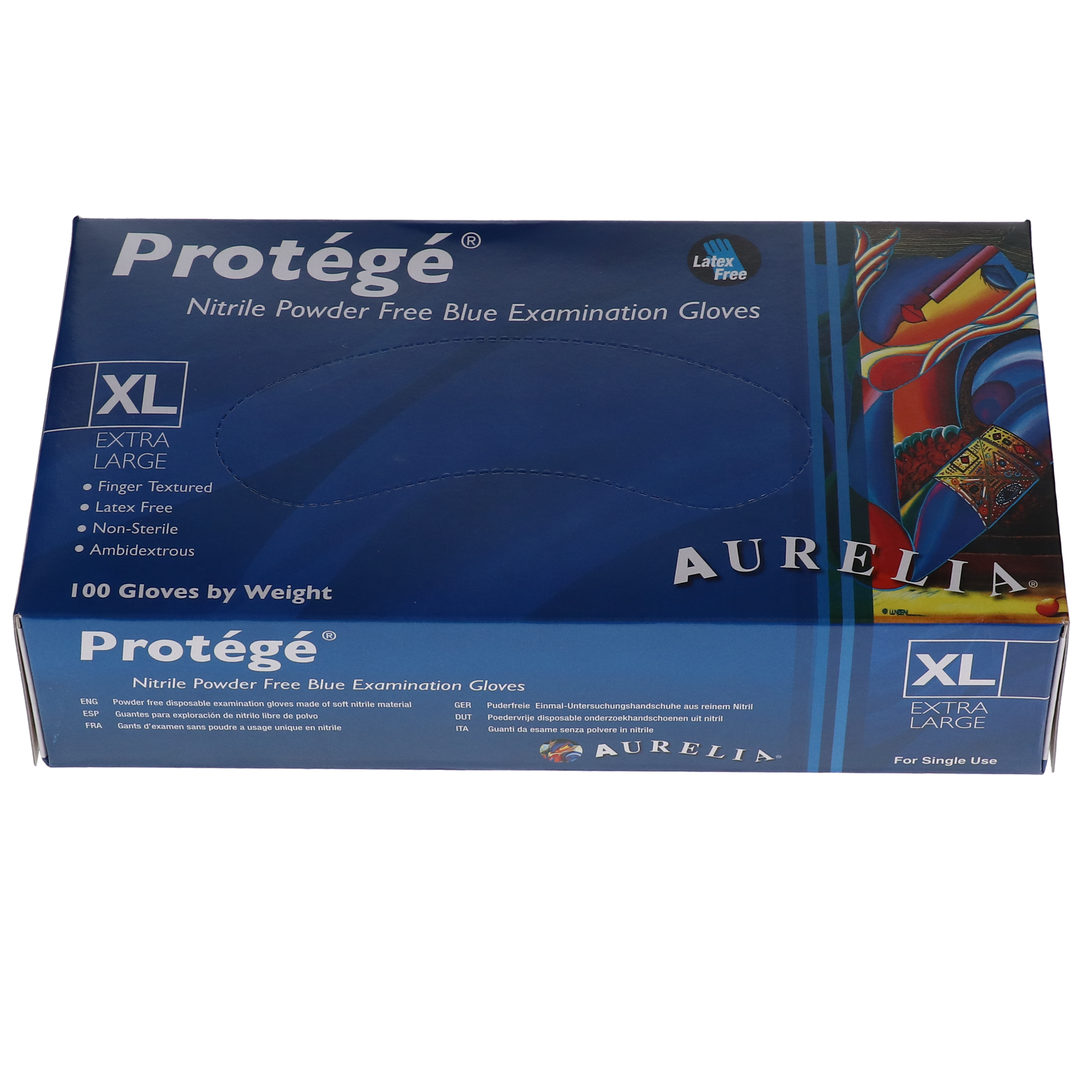 Aurelia Protege Nitrile Examination Gloves, Powder-Free, Extra Large, 100/Box, 93999