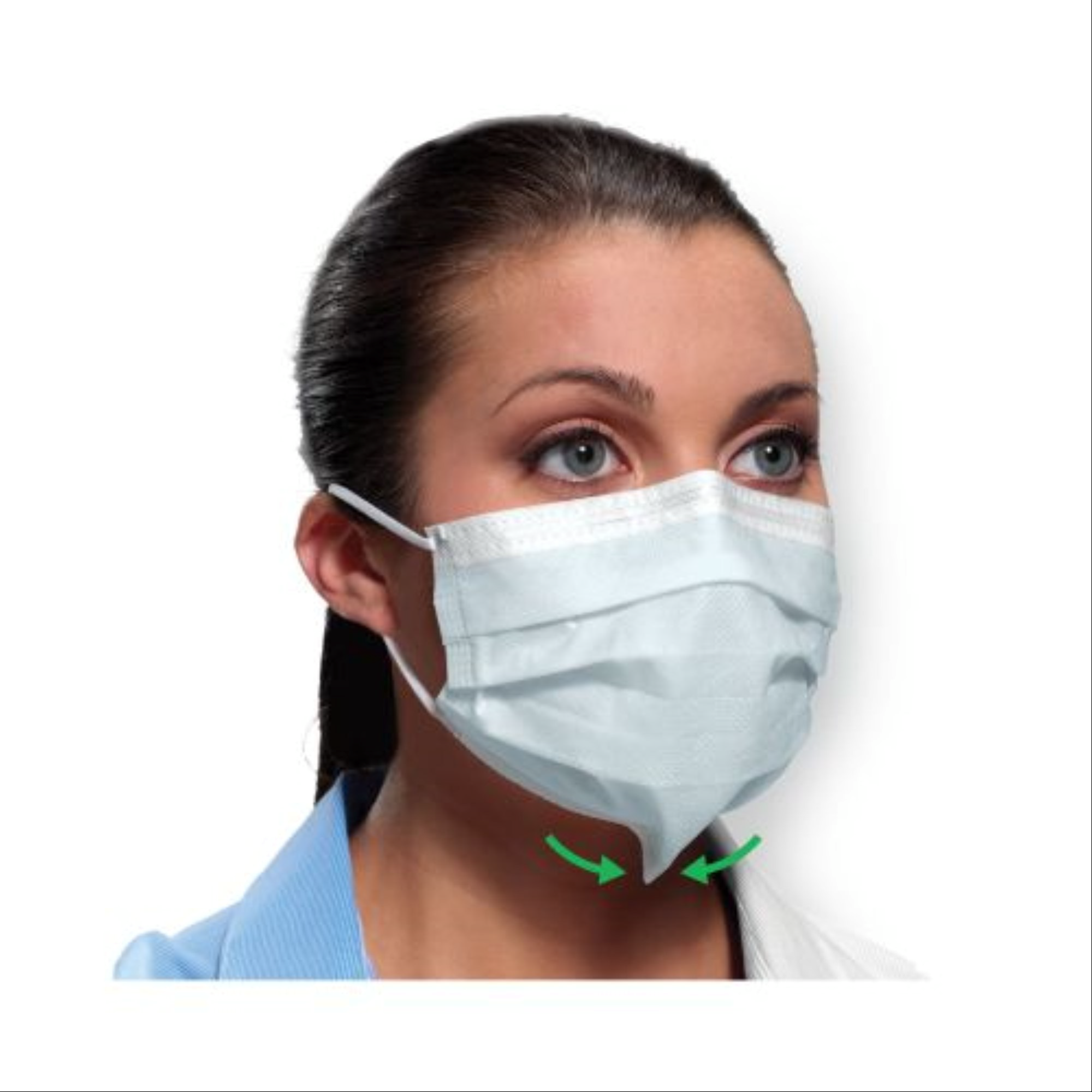 SecureFit Procedural Earloop Masks, ASTM Level 2, Blue, 50/Pk, GCPBLSF