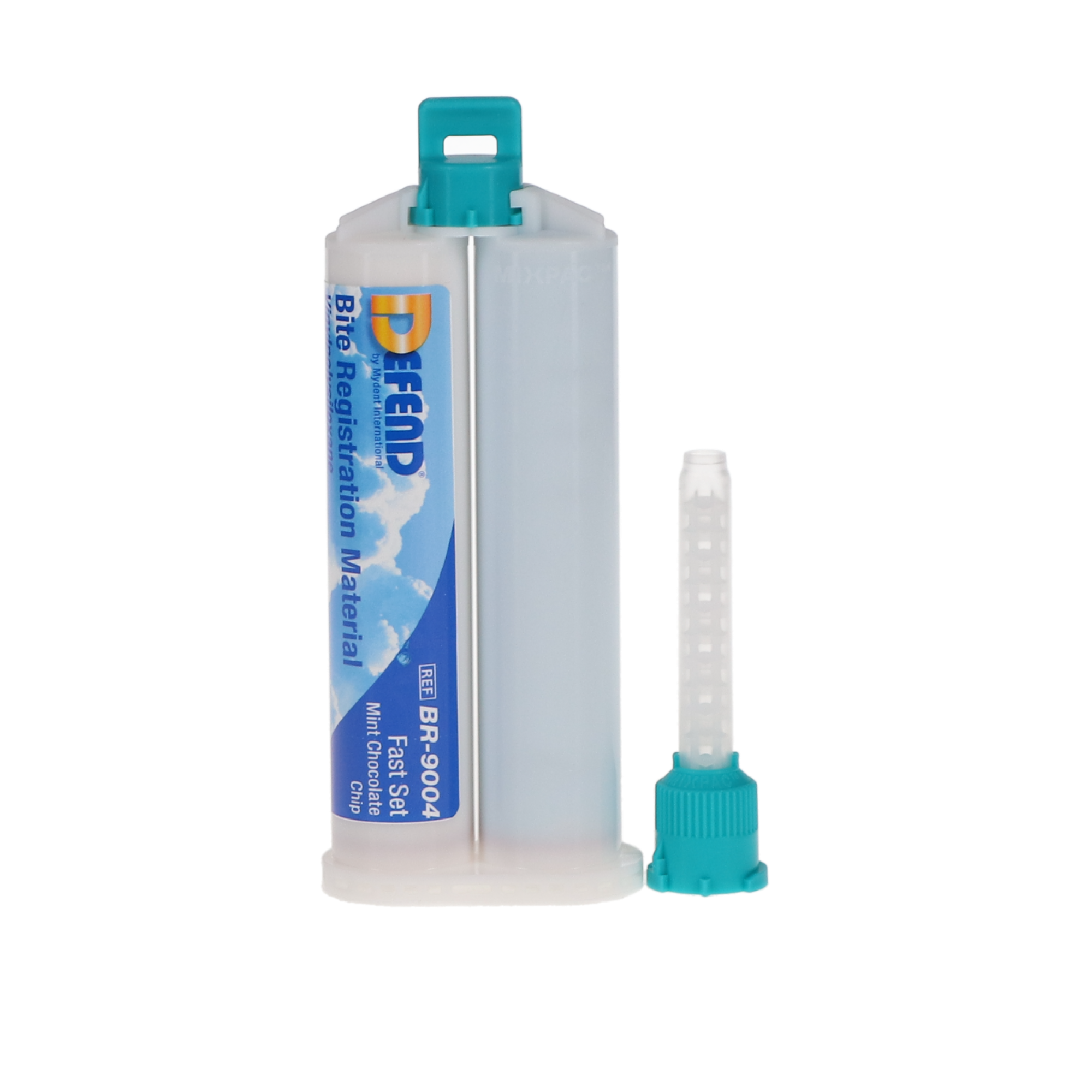 Defend Bite Registration Material, Hard Fast Set, 50 ml, Unflavored, Blue, 2/Pk, BR9010