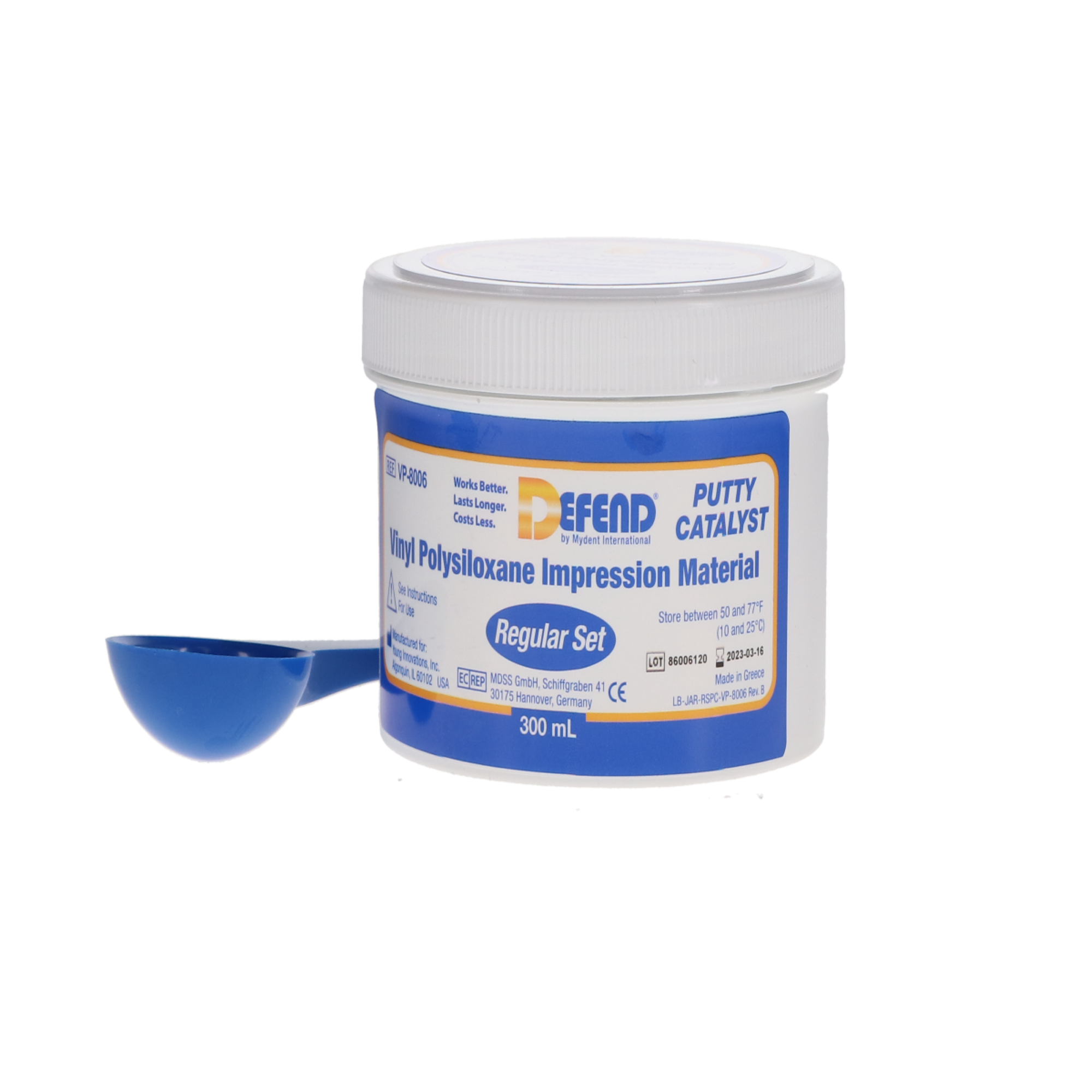 Defend VPS Material, Putty, Regular Set, 300 ml, Dark Blue, 2/Pk, VP8006