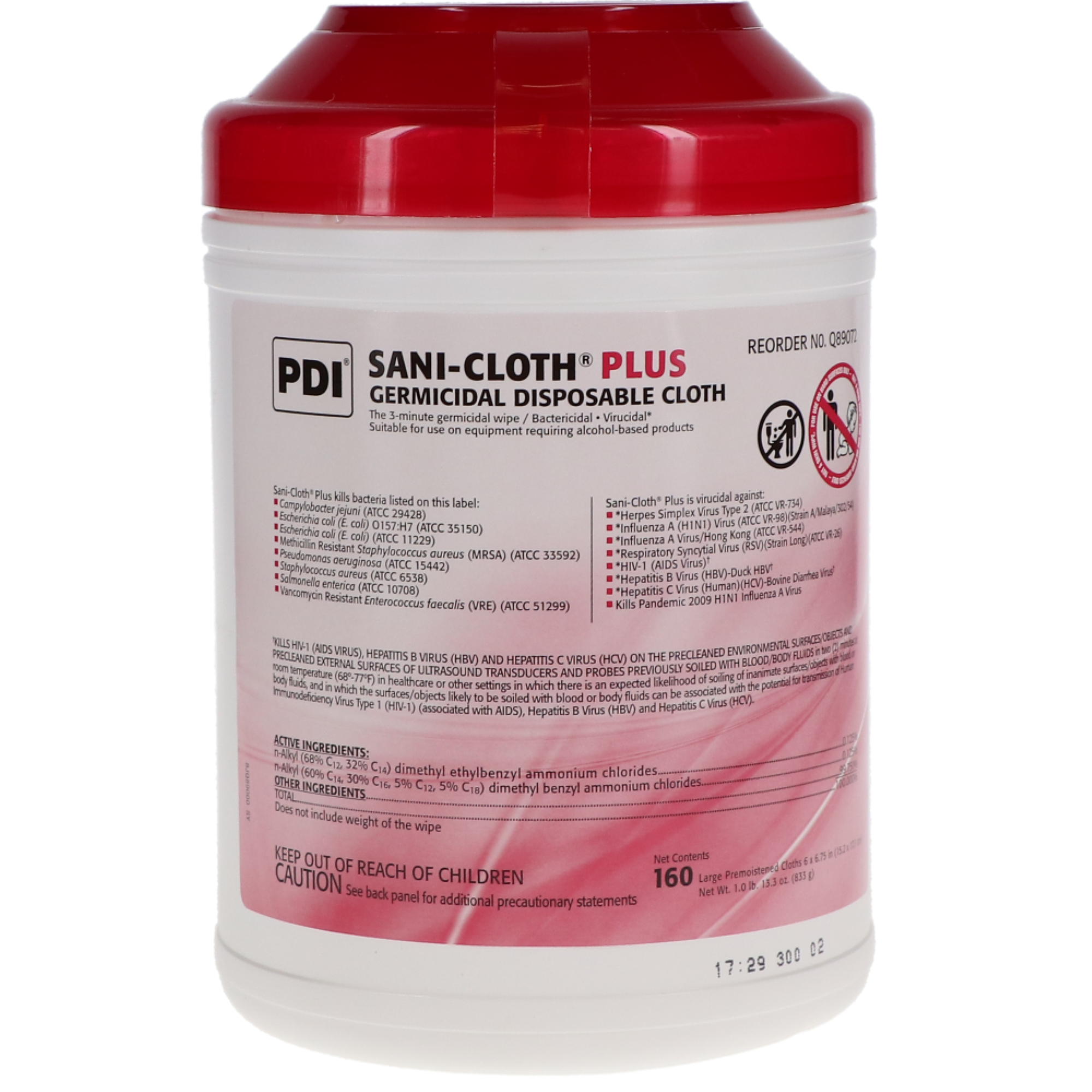 Sani-Cloth AF3 Germicidal Disposable Wipes, Extra Large, 65/Pk, P26584