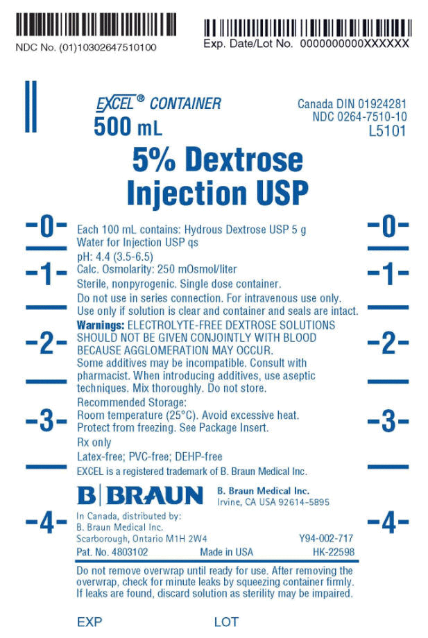 5% Dextrose IV Injection, 250 ml, 1/Pk, L5102