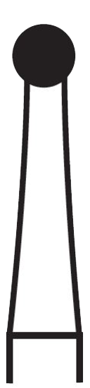 Alpen SteriX Operative Surgical Carbide Burs, FGOS, Round, # 6, 1.8 mm, 10/Pk, RS500006