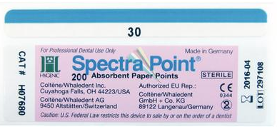 Hygenic SpectraPoint Absorbent Paper Points, Sterile, Bulk Pack, # 30, Blue, 200/Pk, H07680