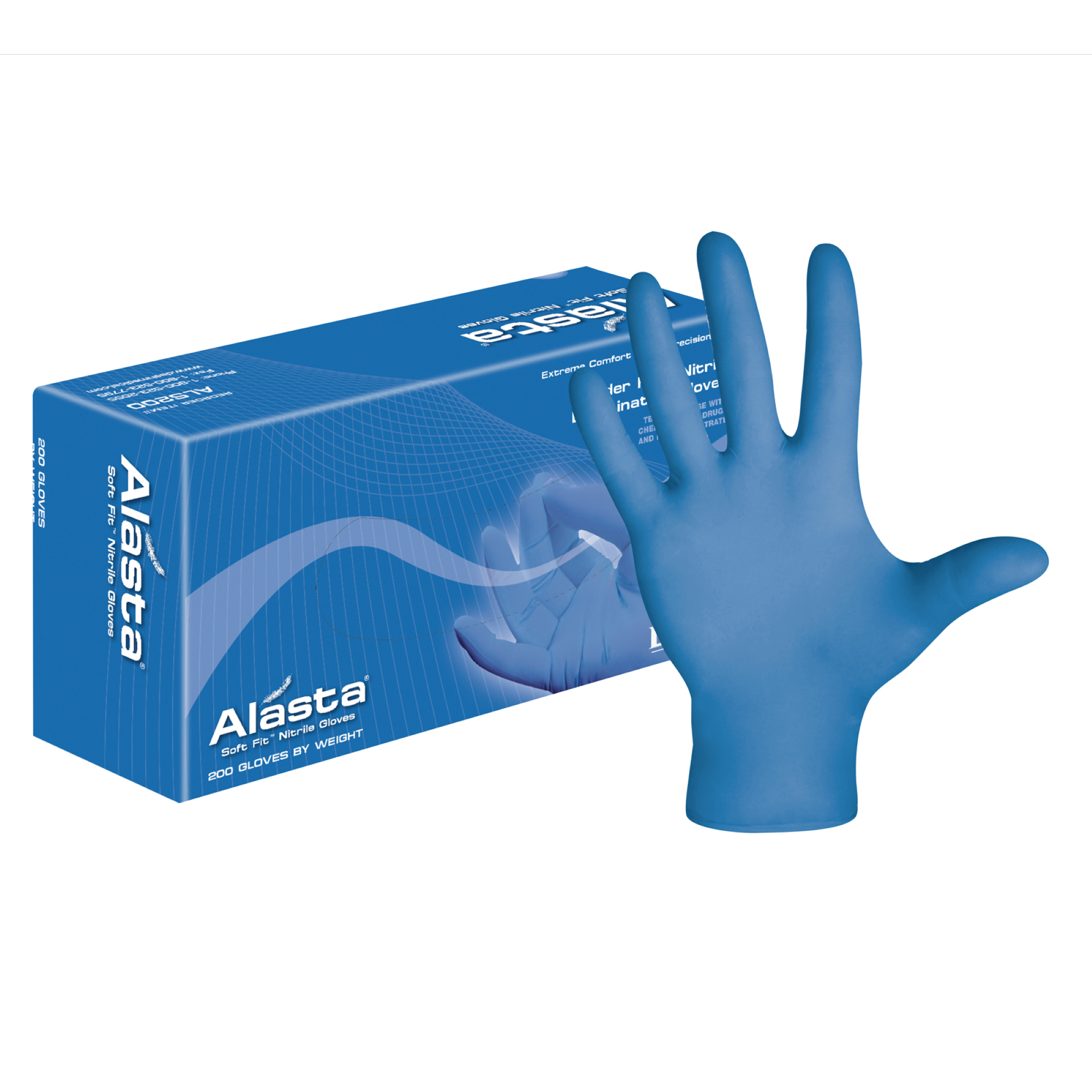 Alasta 200 Nitrile Exam Gloves, Powder-Free, Extra Small, 200/Box, ALS200XS