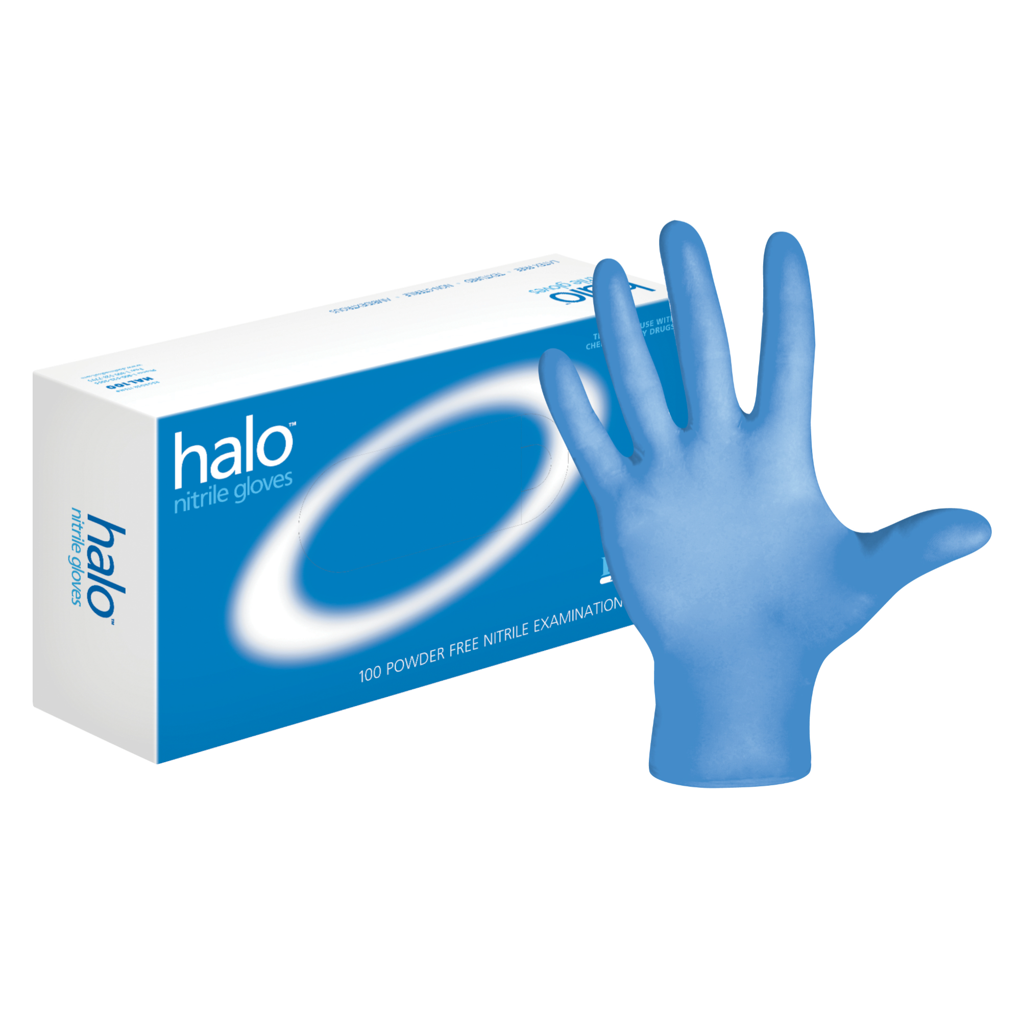 Halo PF Nitrile Glove L 100/Bx