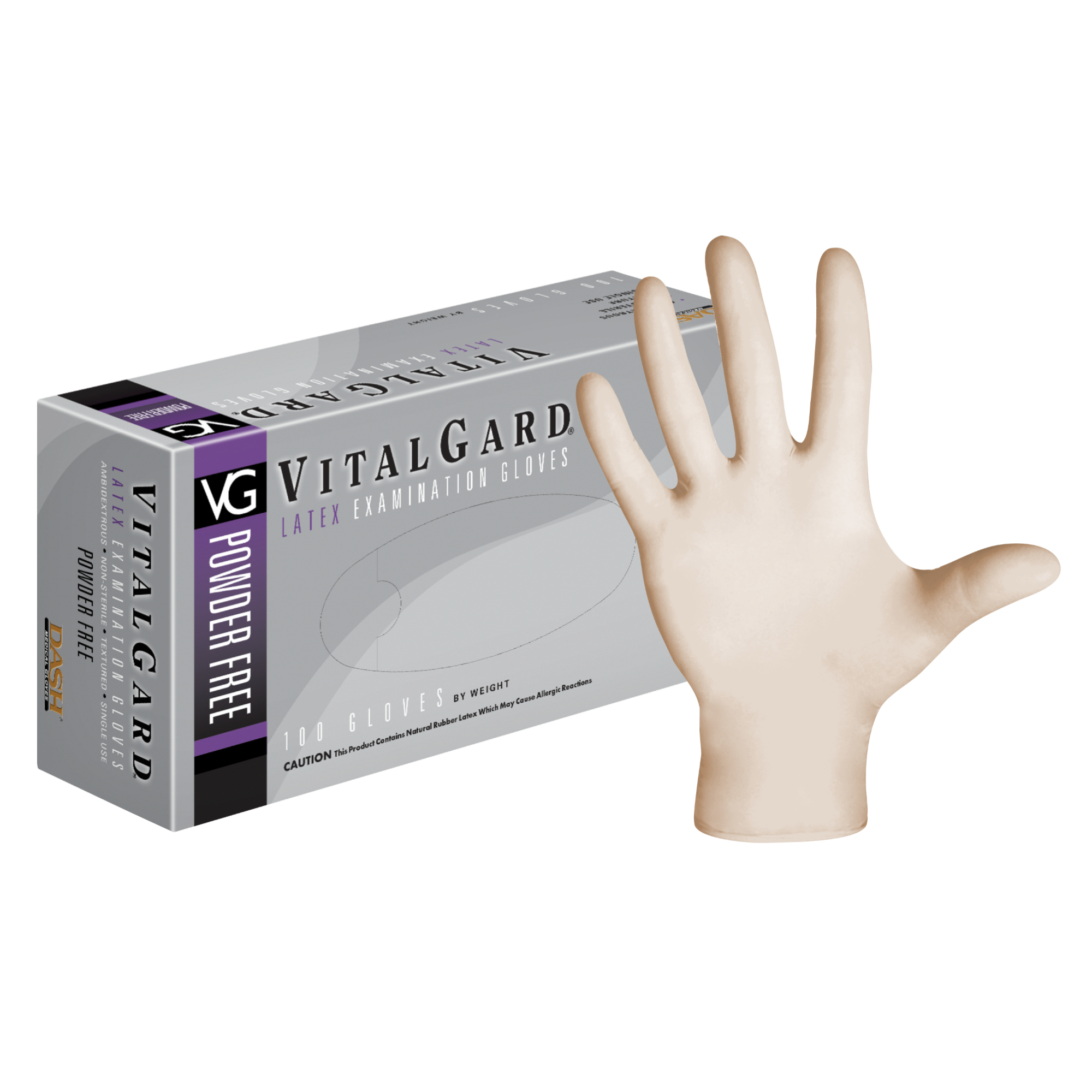 VitalGard Latex glove: X-Large 100/Bx. Powder-Free, Textured, Chlorinated - VPF100XL