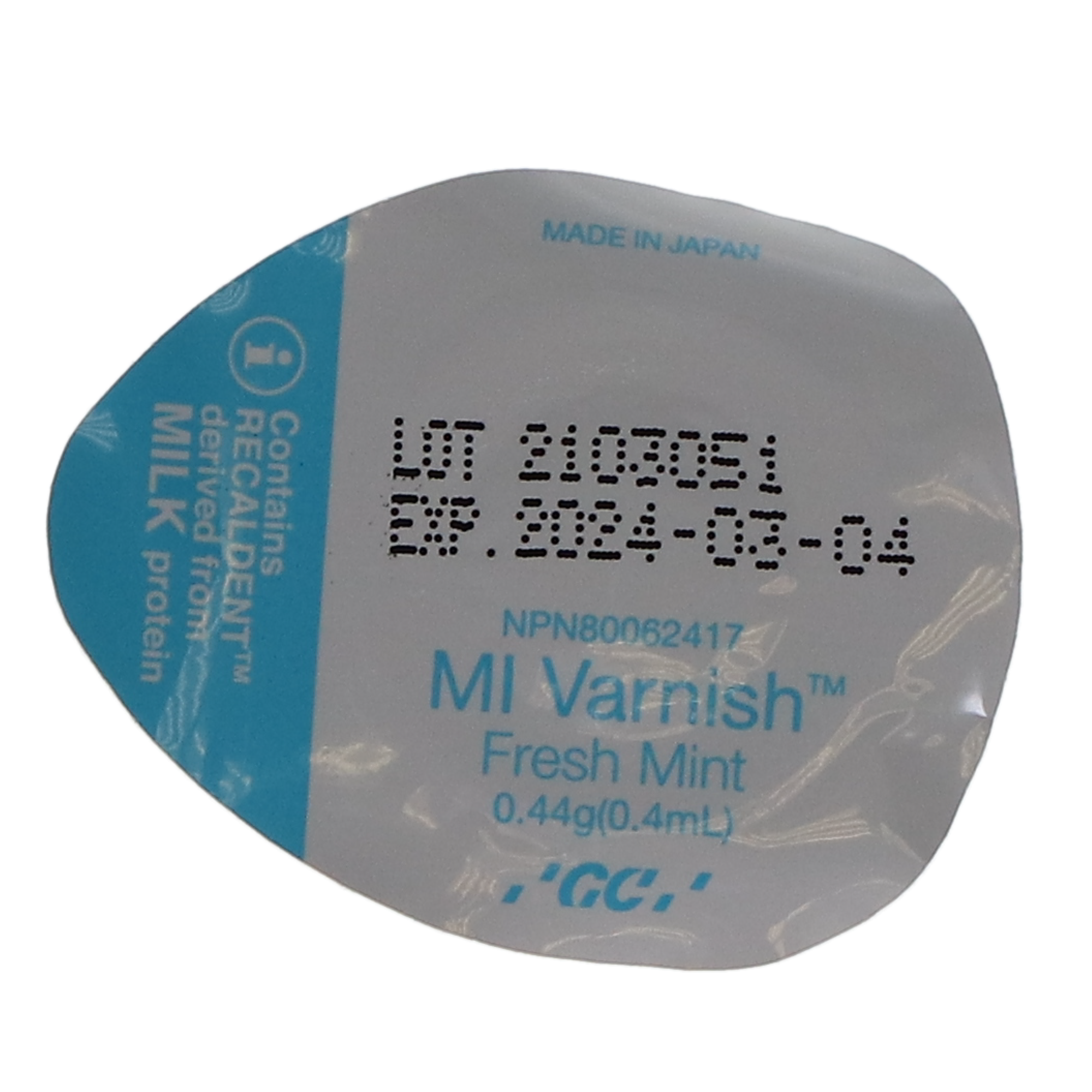 MI Varnish, Unit Dose, 0.40 ml, Fresh Mint, 50/Pk