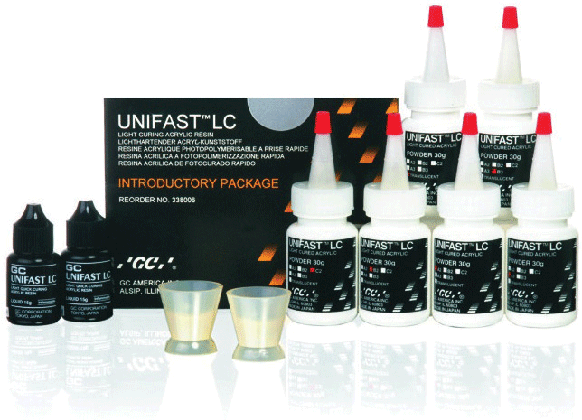 Unifast LC Light-Curing Acrylic Resin, 1:2 Package, Translucent